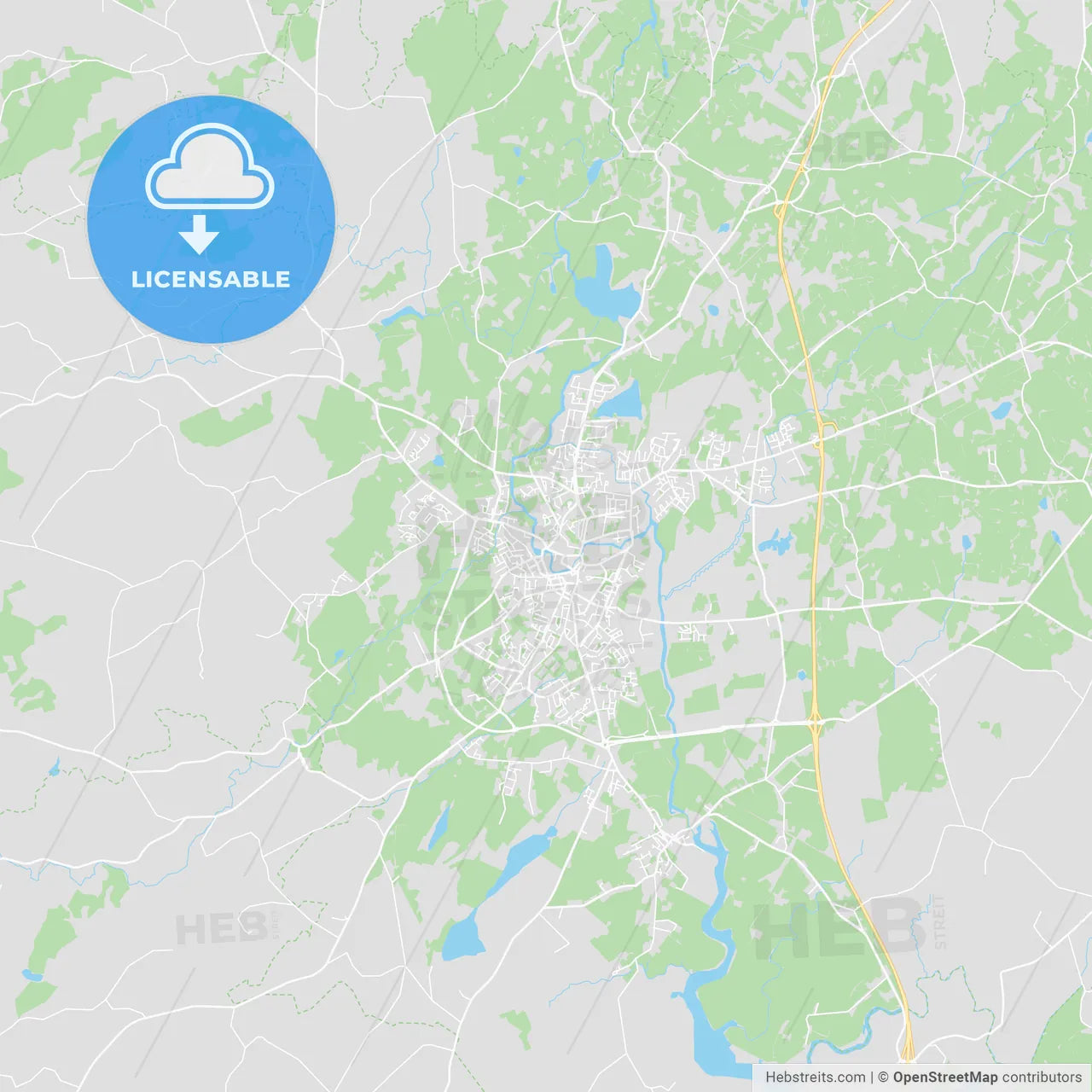 Ennis, Ireland printable street map