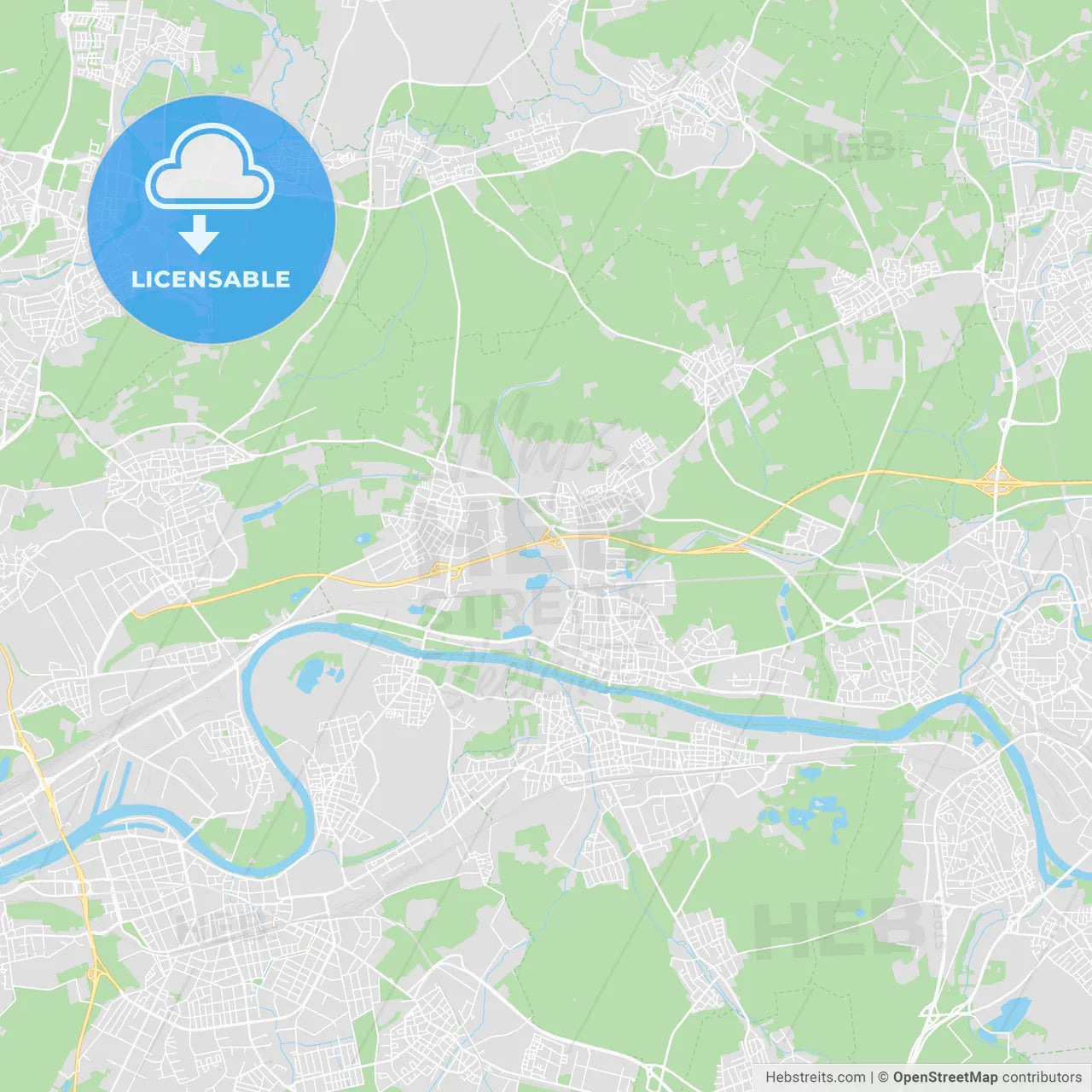 Maintal, Germany printable street map