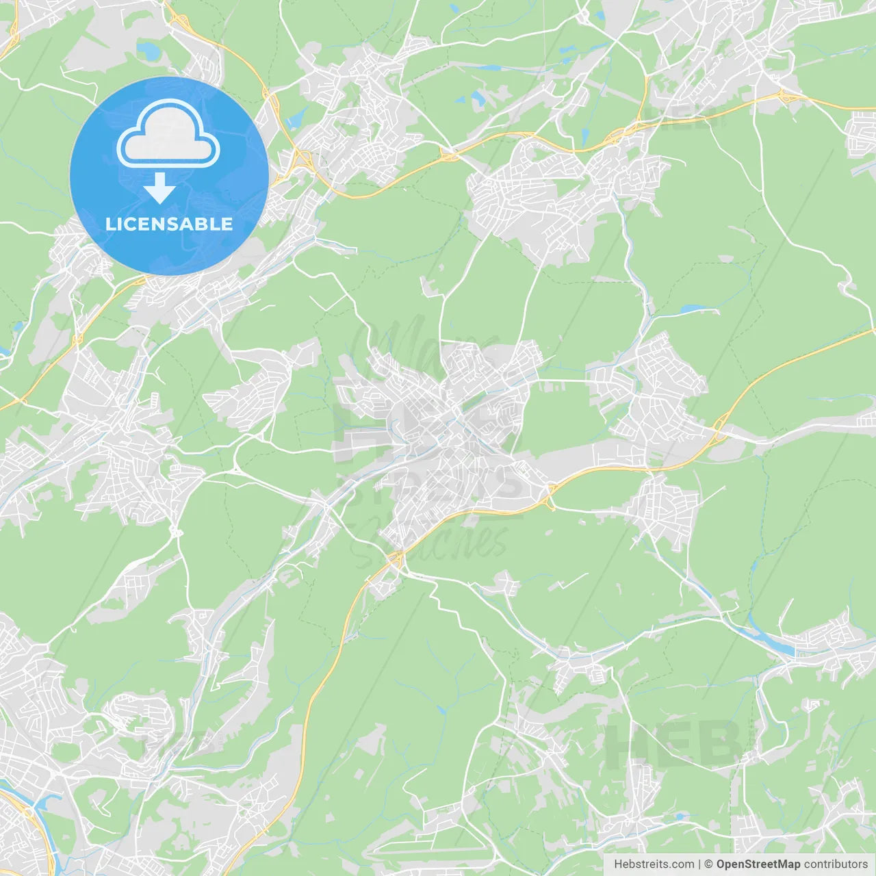 Sankt Ingbert, Germany printable street map