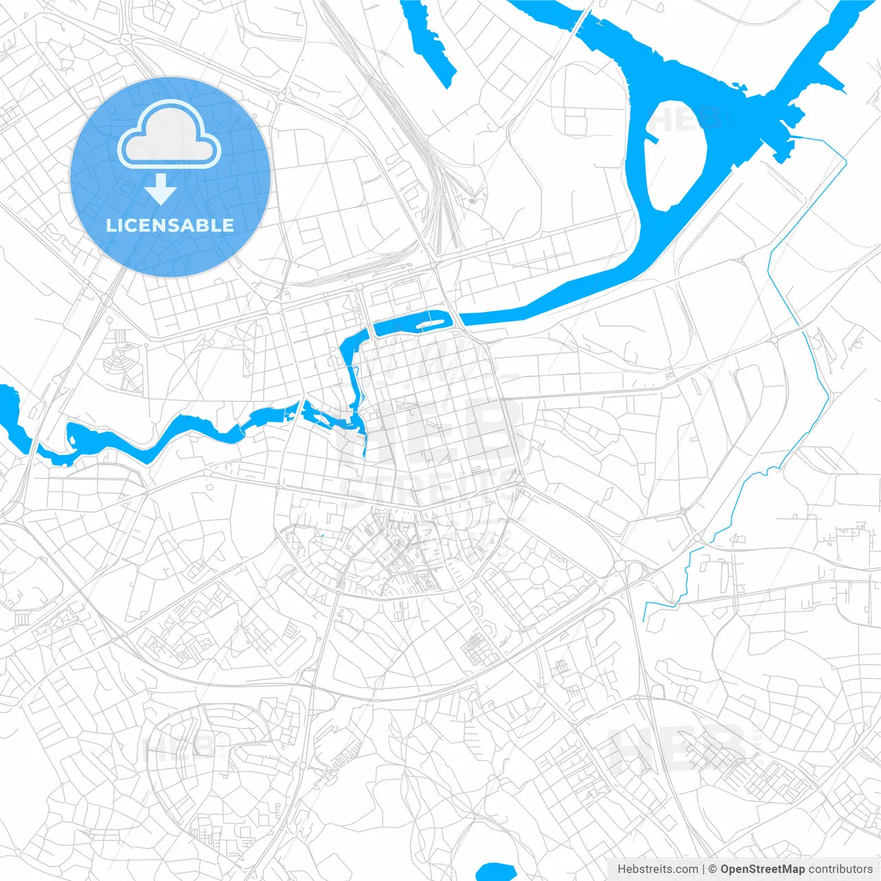 Norrköping, Sweden bright two-toned vector map