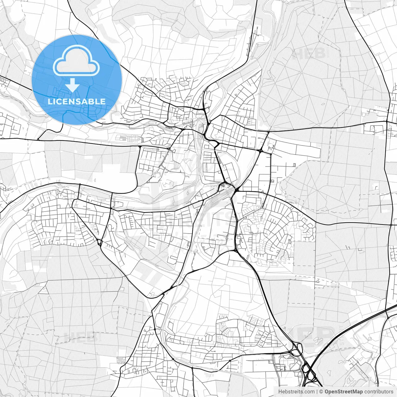 Vector PDF map of Bietigheim-Bissingen, Germany
