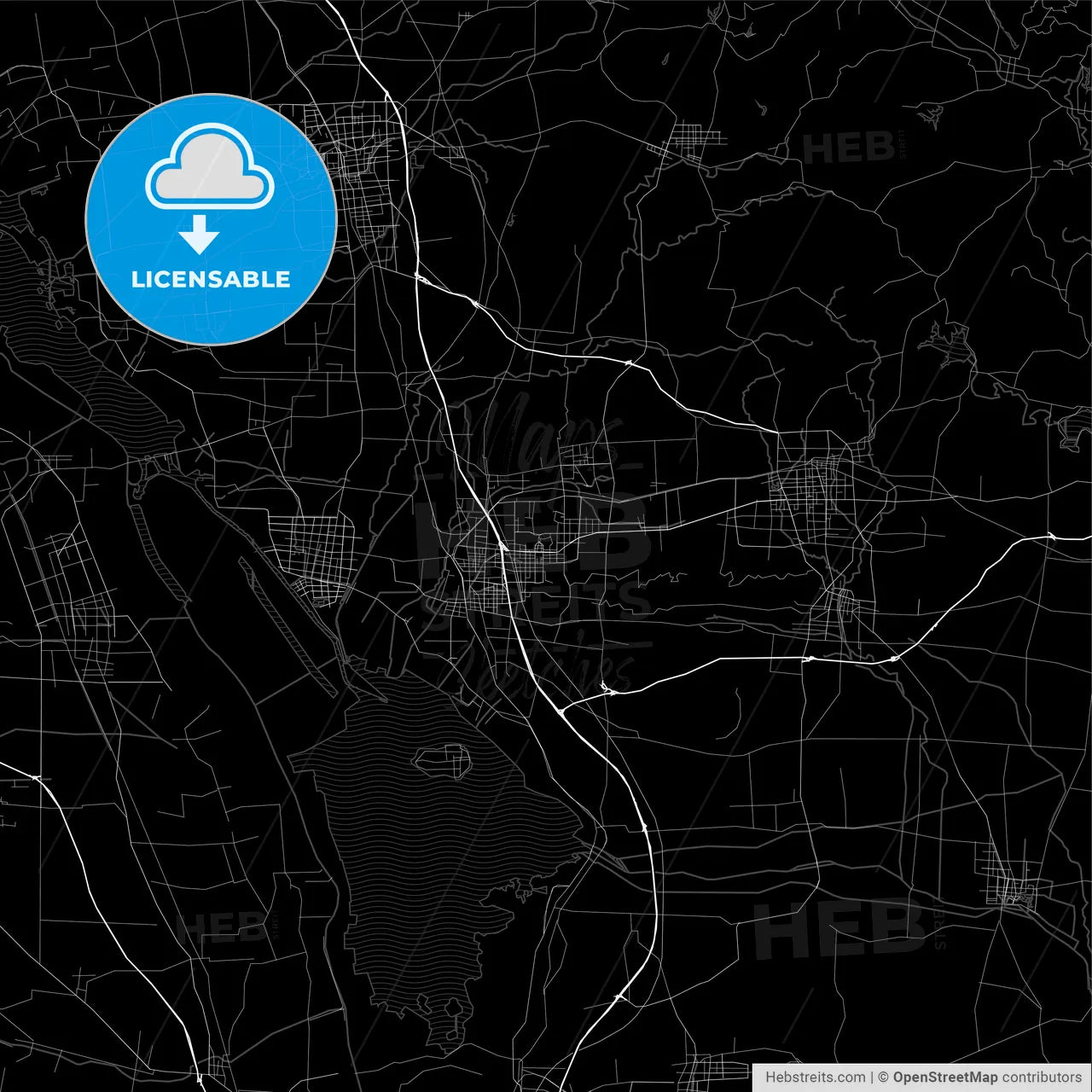Area map of Zaozhuang, China, Province Shandong