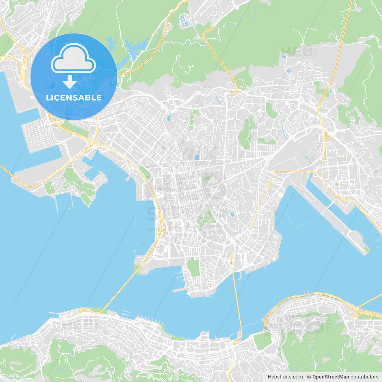 Printable map of Hong Kong, China