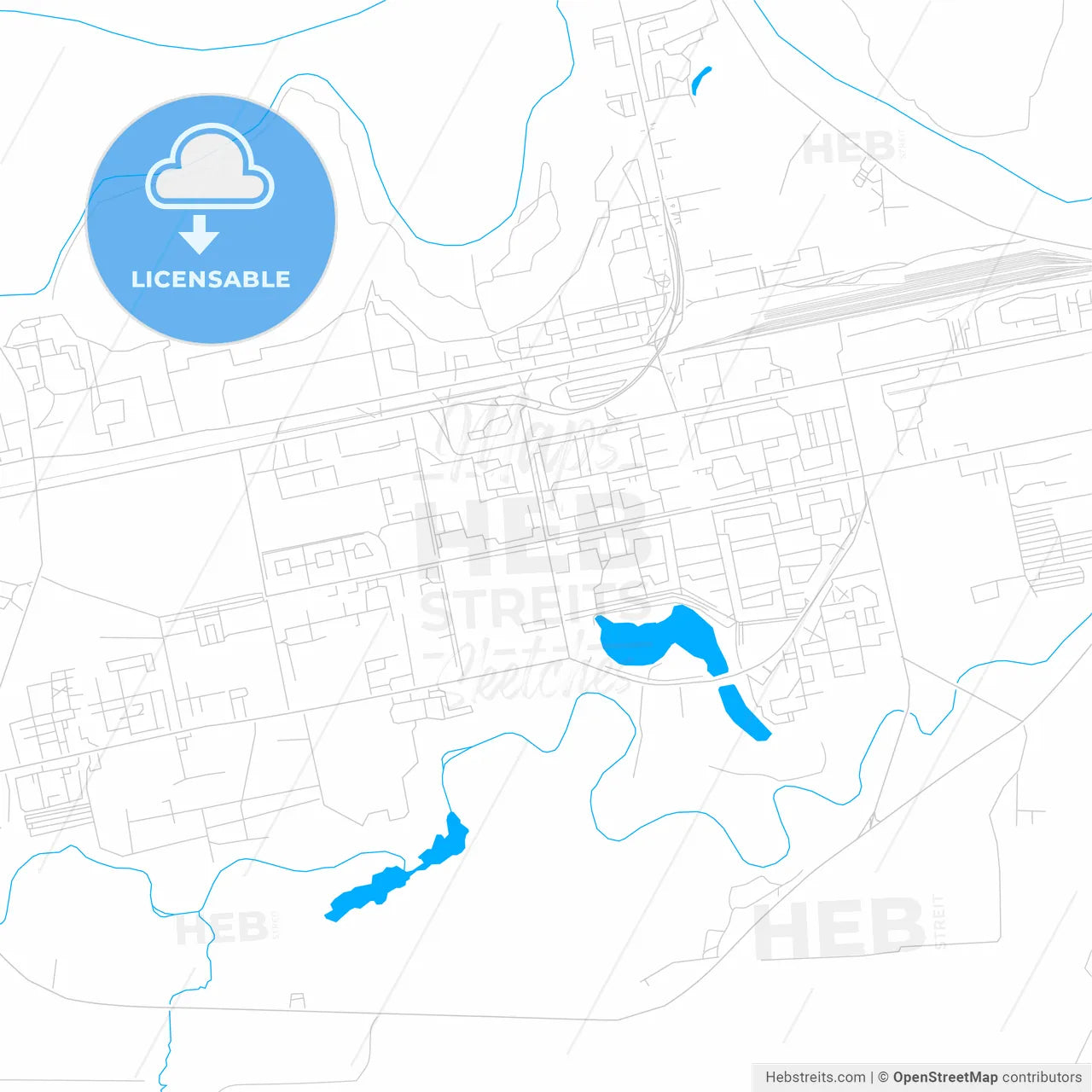 Novy Urengoy, Russia bright two-toned vector map