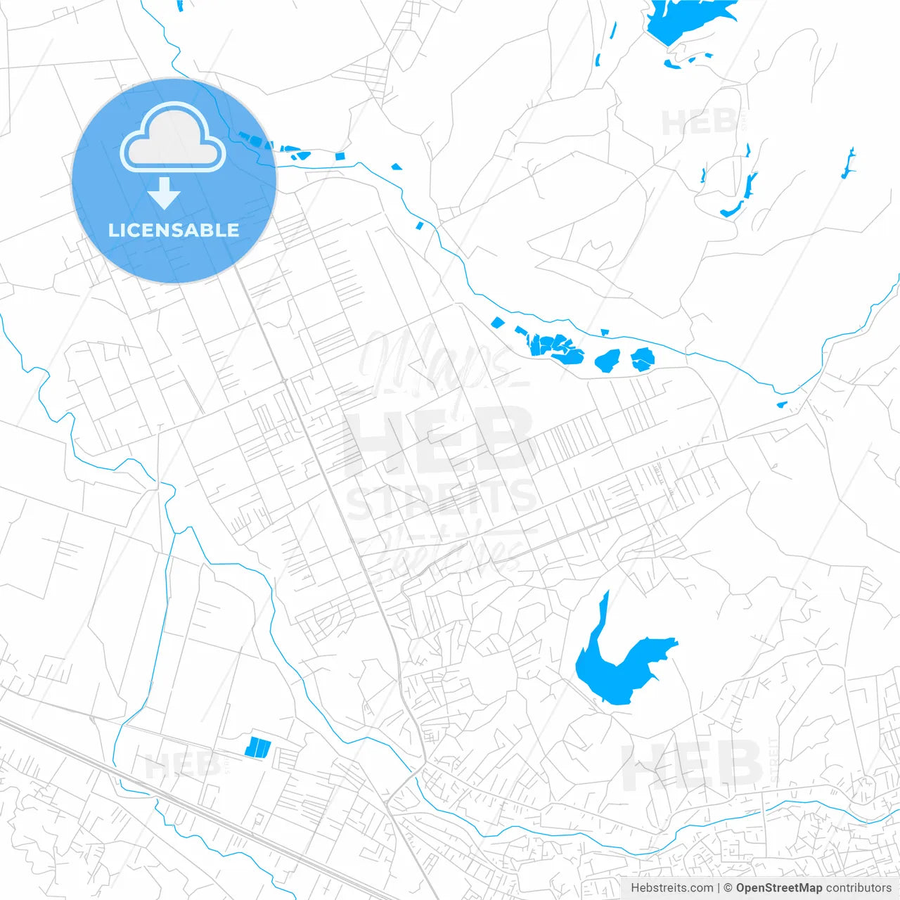 Kamëz, Albania bright two-toned vector map