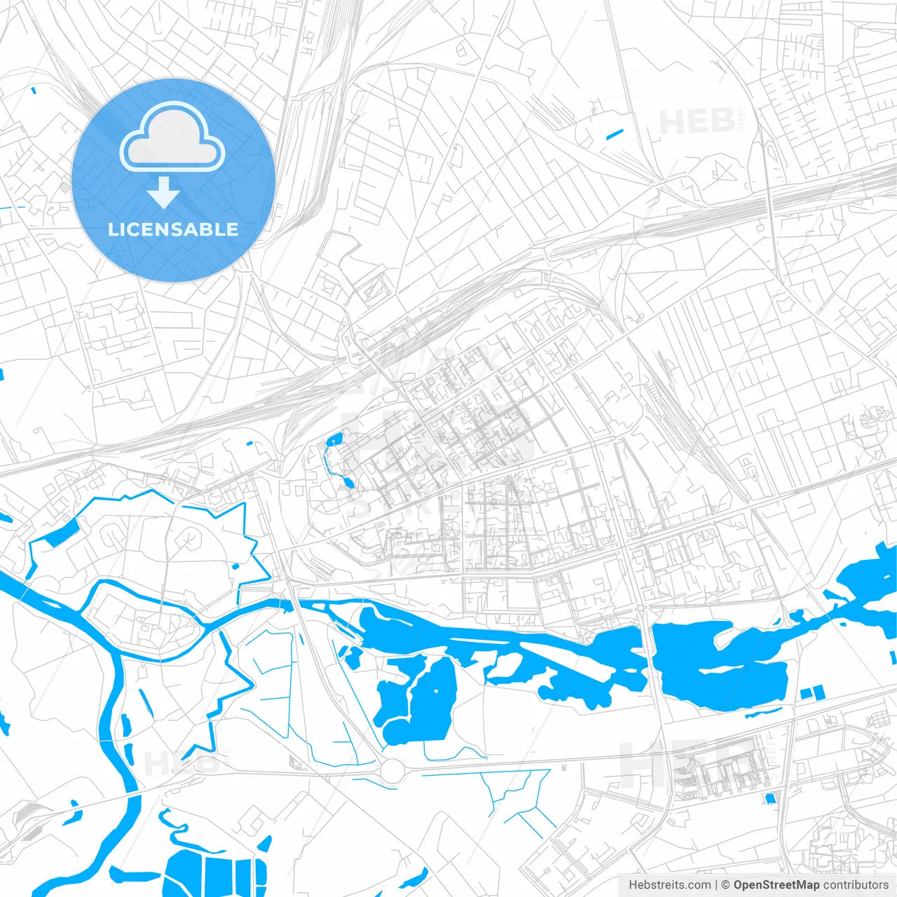 Brest, Belarus bright two-toned vector map