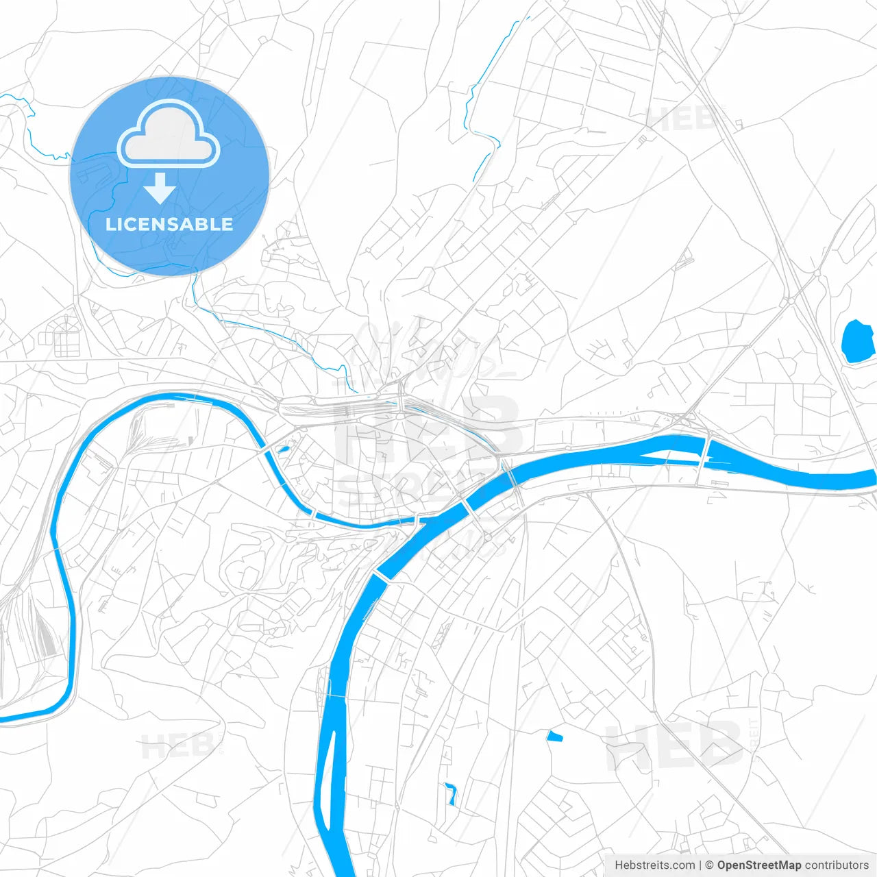 Namur , Belgium bright two-toned vector map