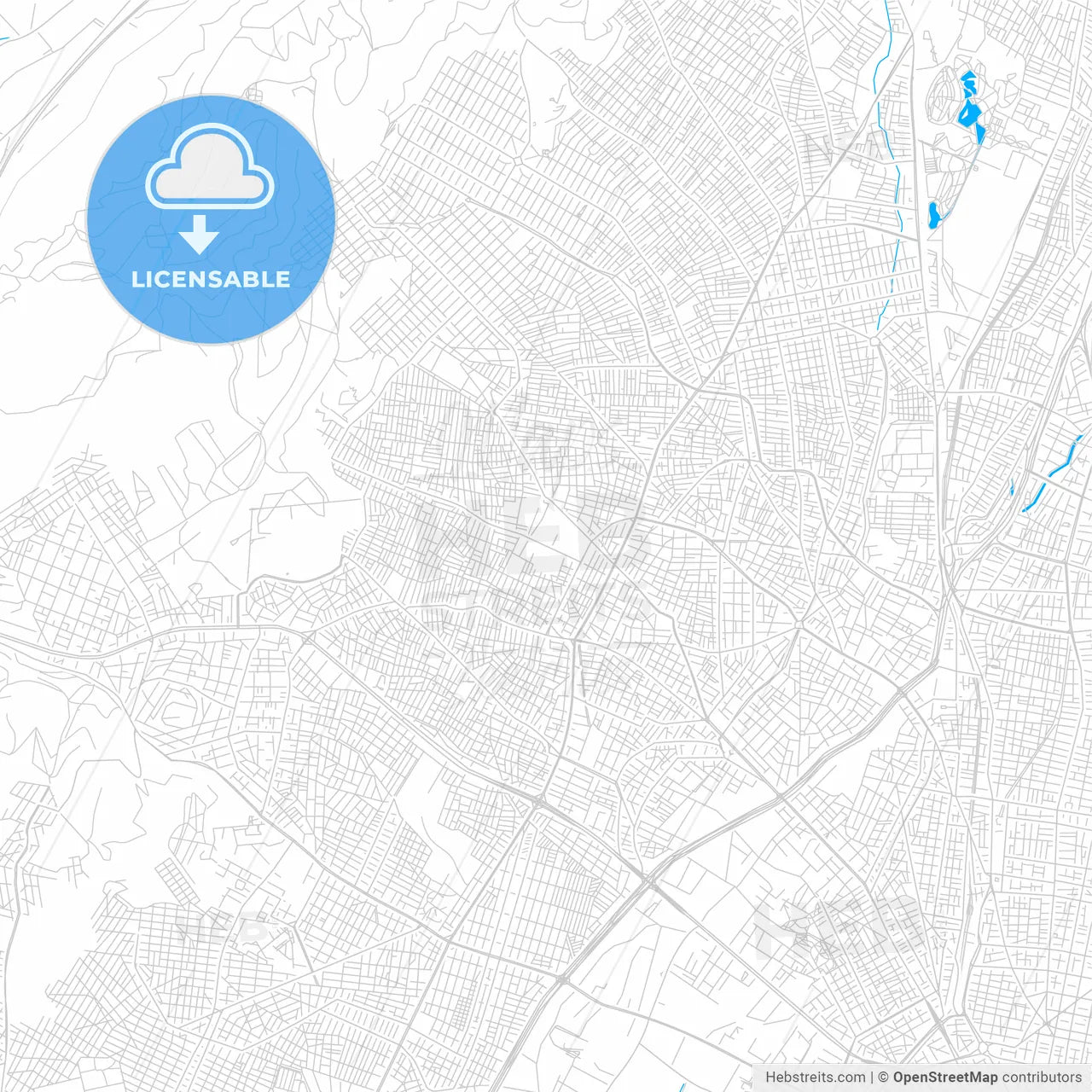 Peristeri, Greece bright two-toned vector map