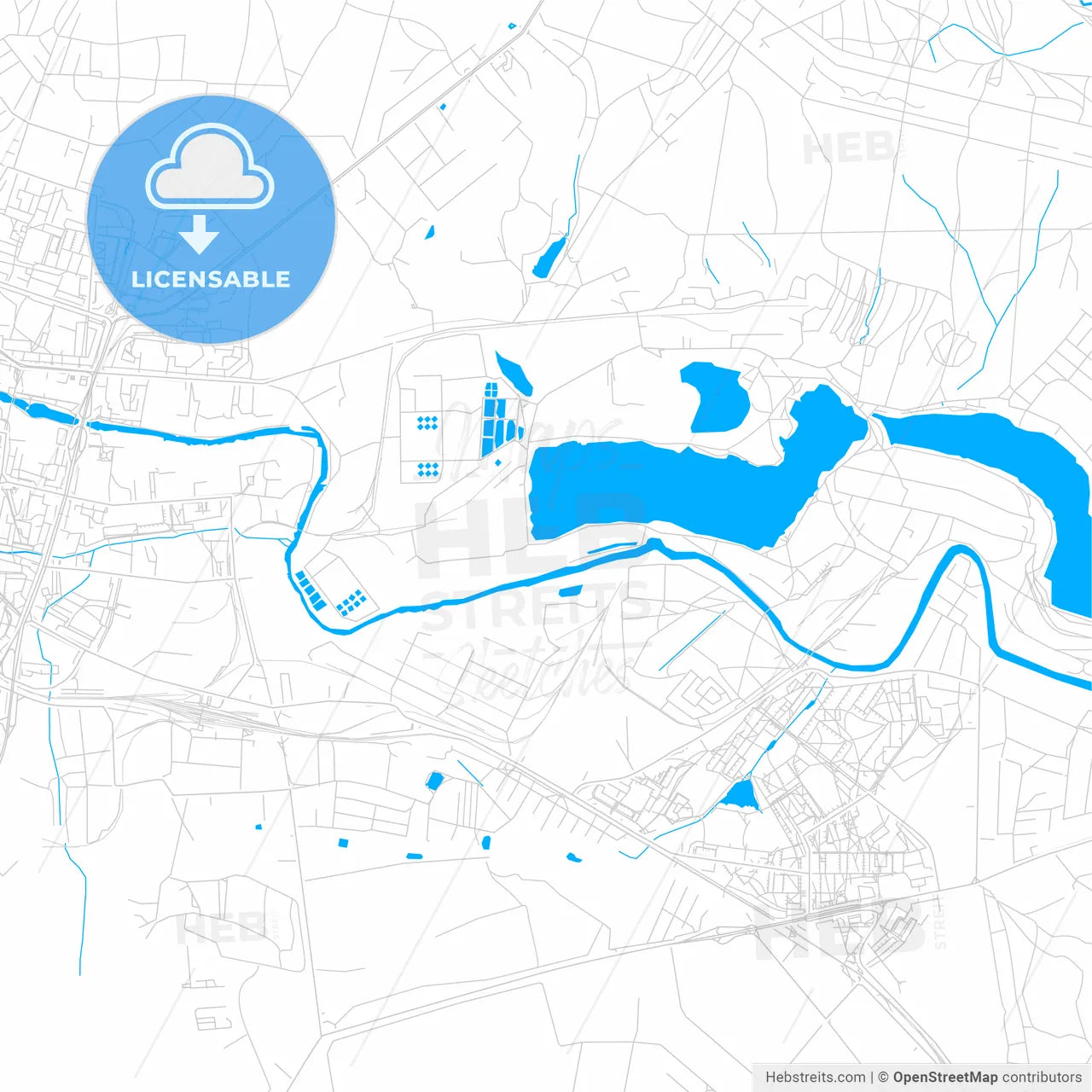 Shchyolkovo, Russia bright two-toned vector map