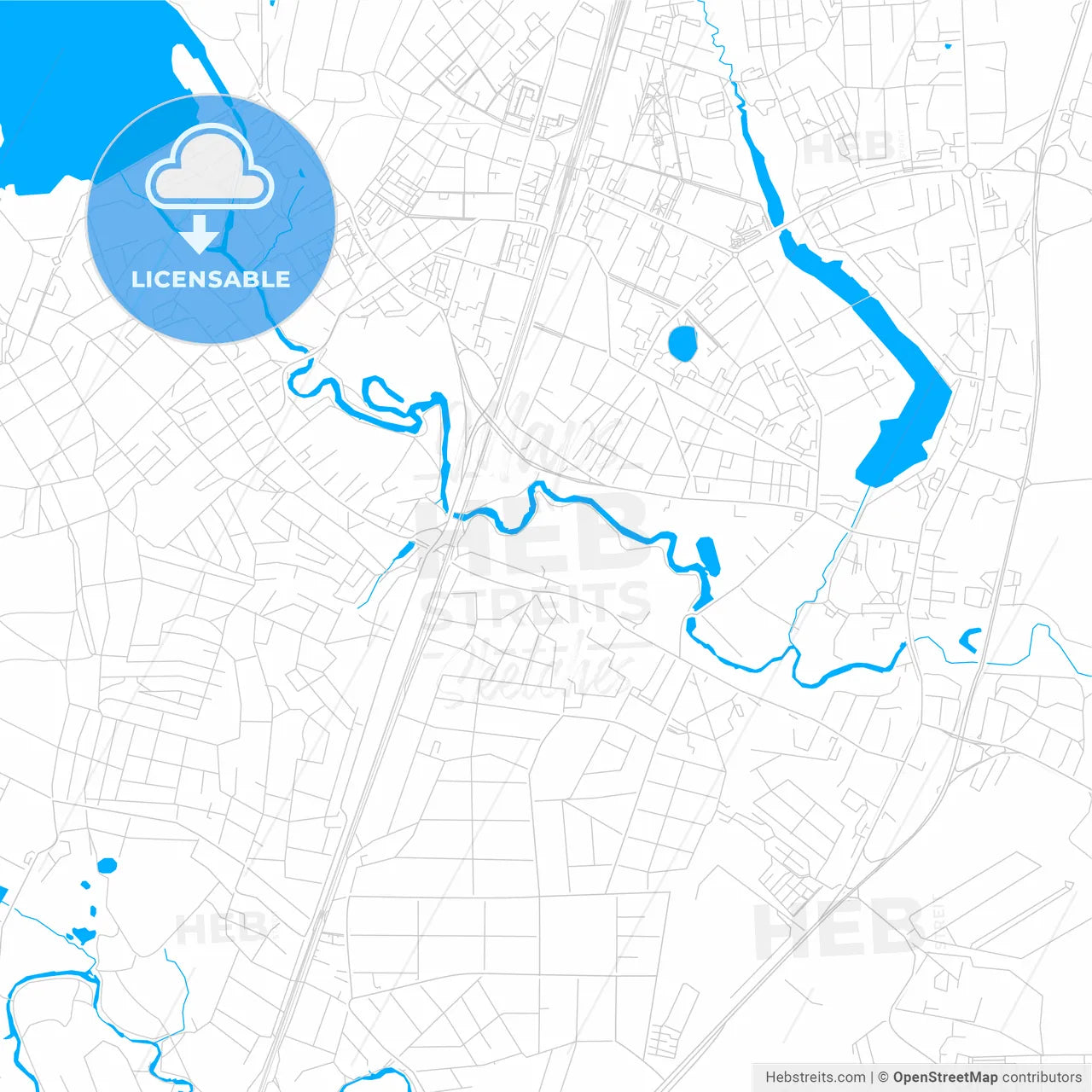 Pushkino, Russia bright two-toned vector map