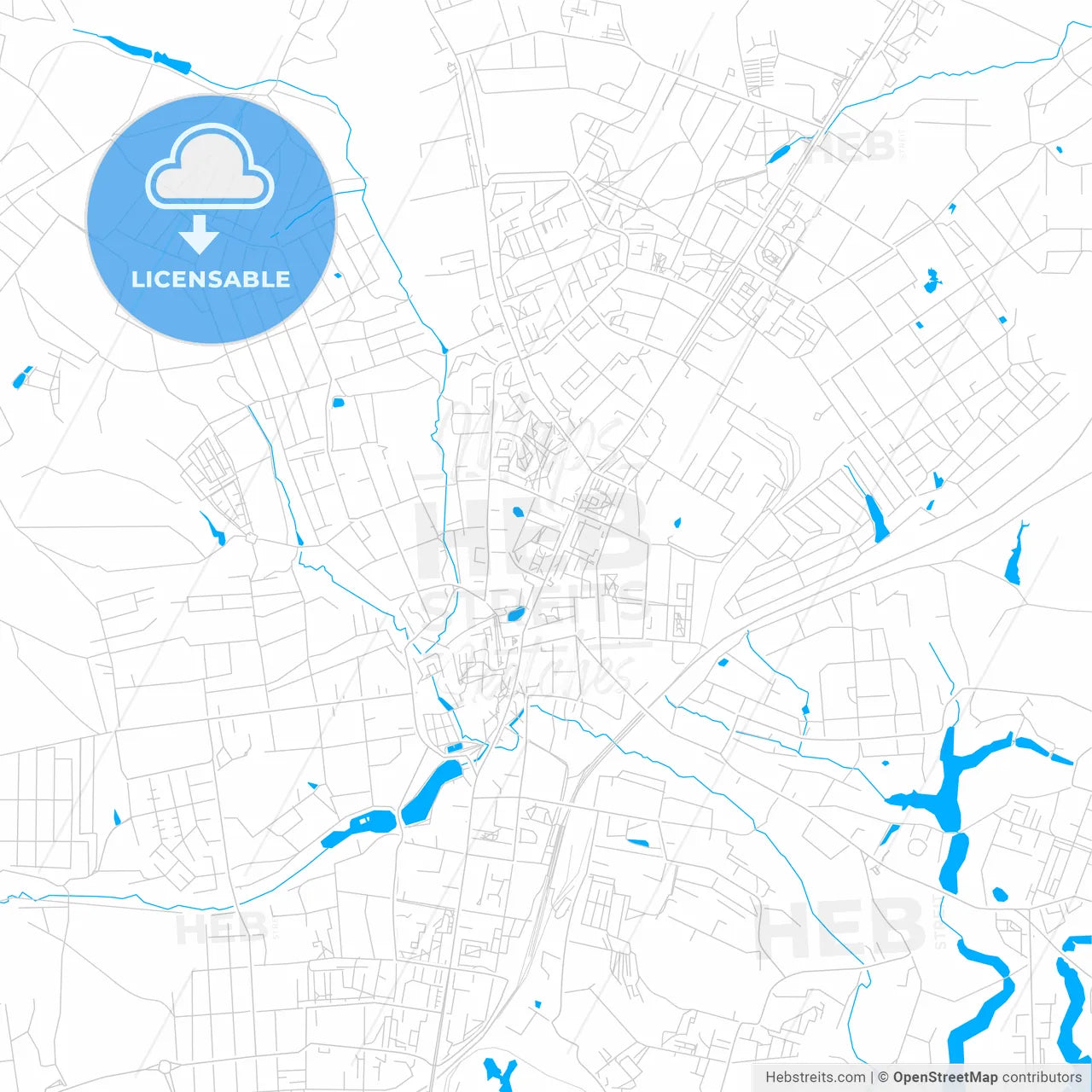 Sergiyev Posad, Russia bright two-toned vector map