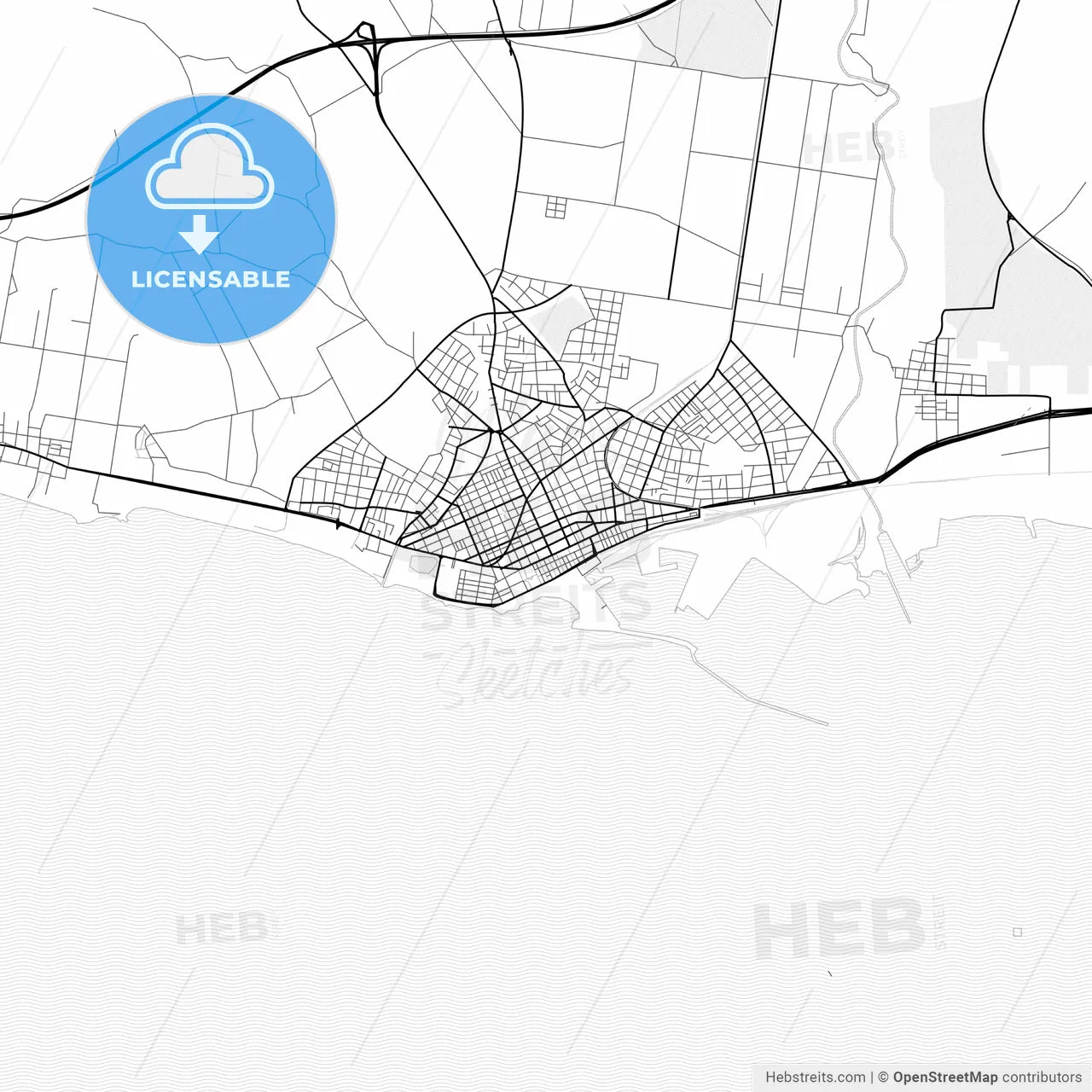 Vector PDF map of Alexandroupoli, Greece