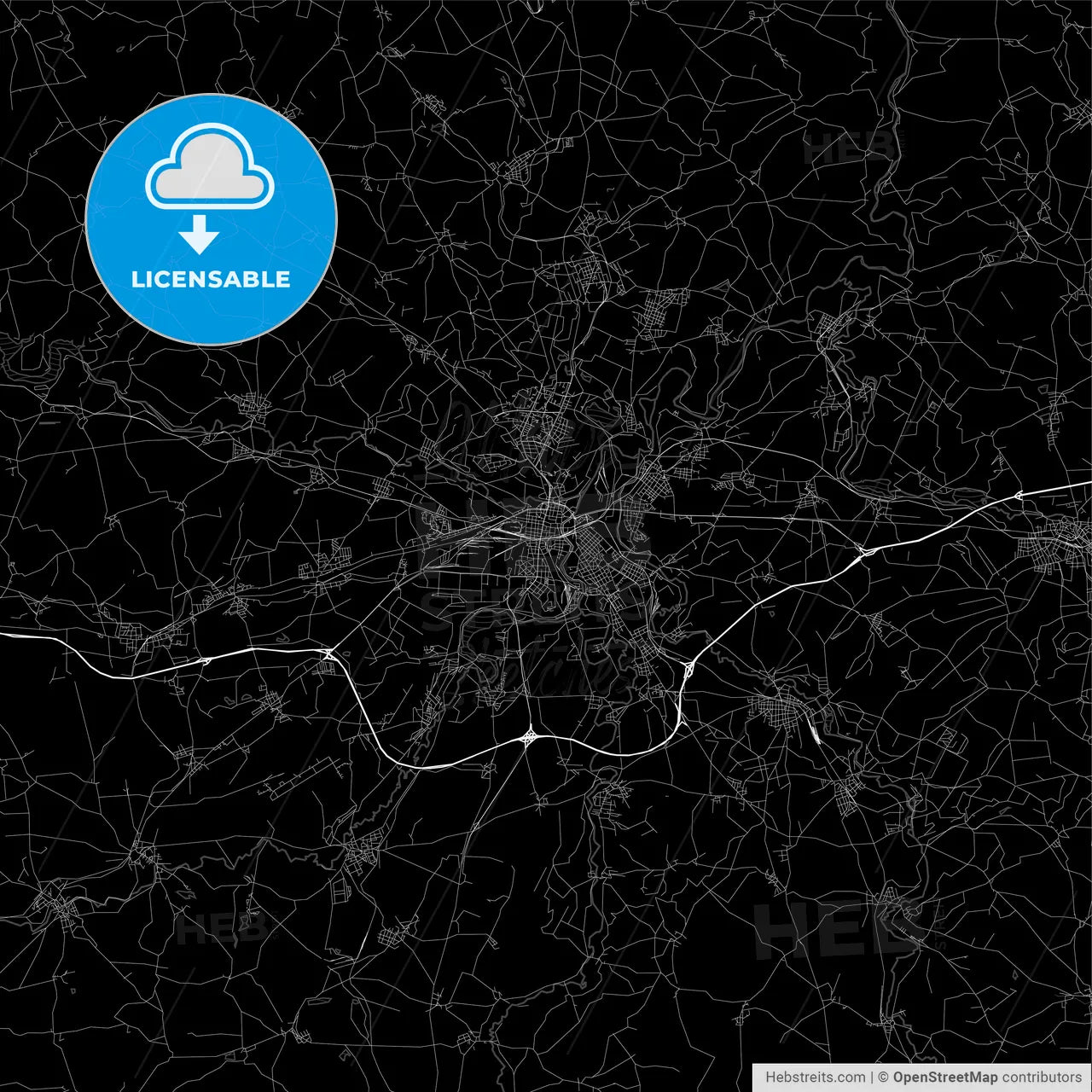 Area map of Plzeň, Czech Republic