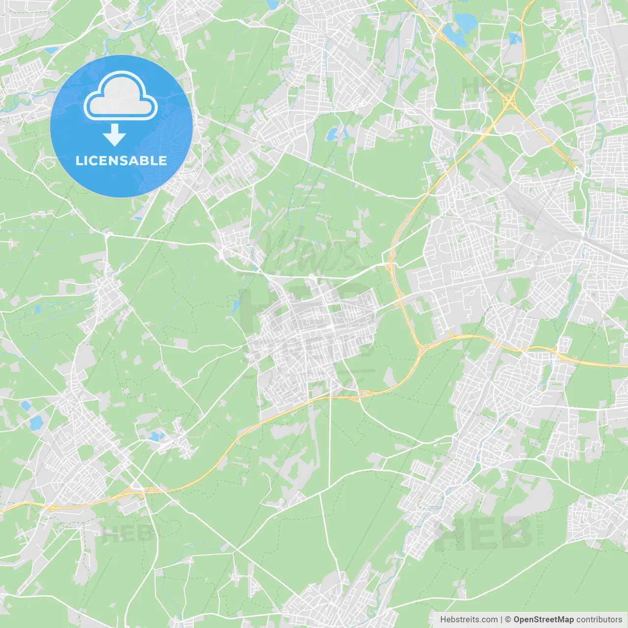 Germering, Germany printable street map
