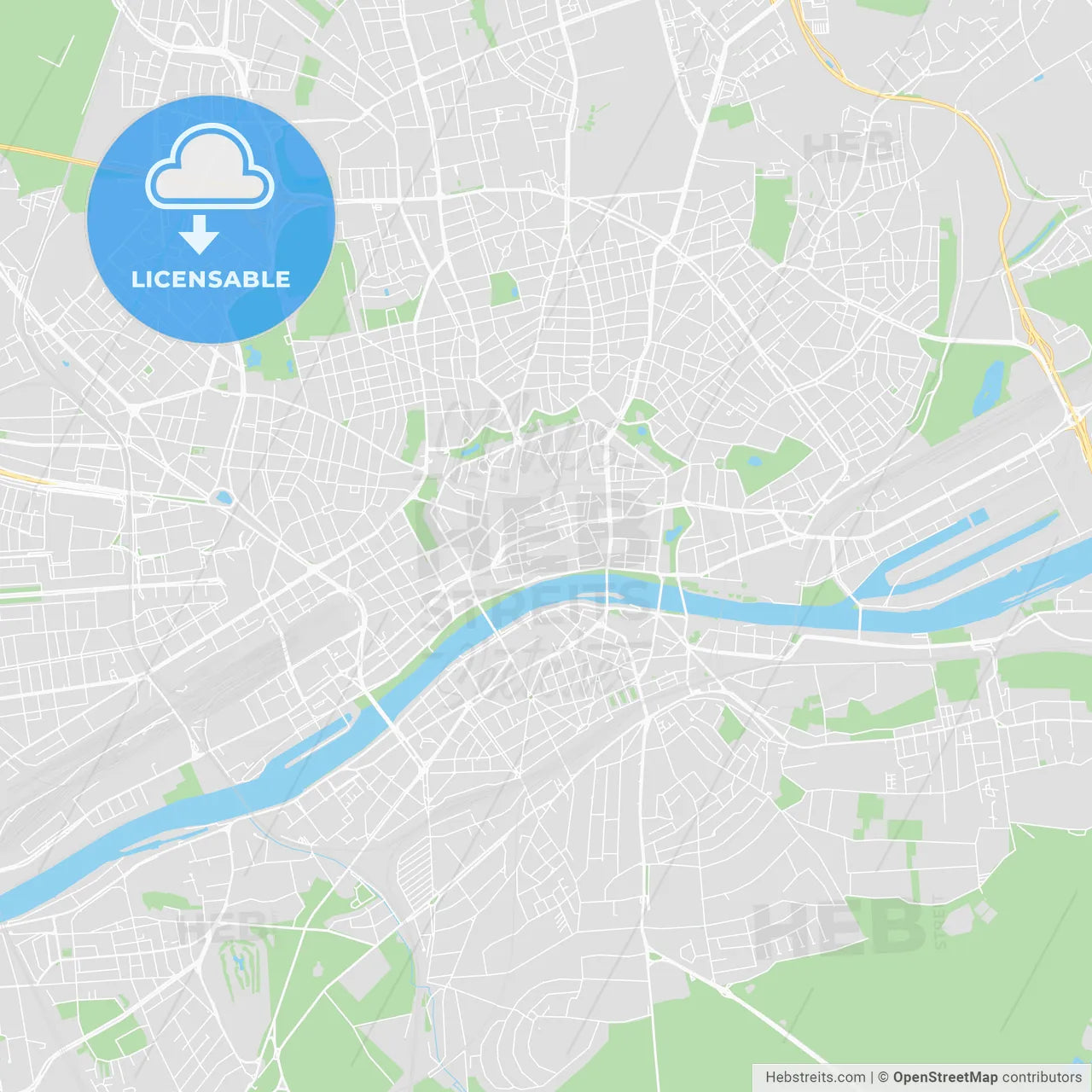 Printable map of Frankfurt, Germany