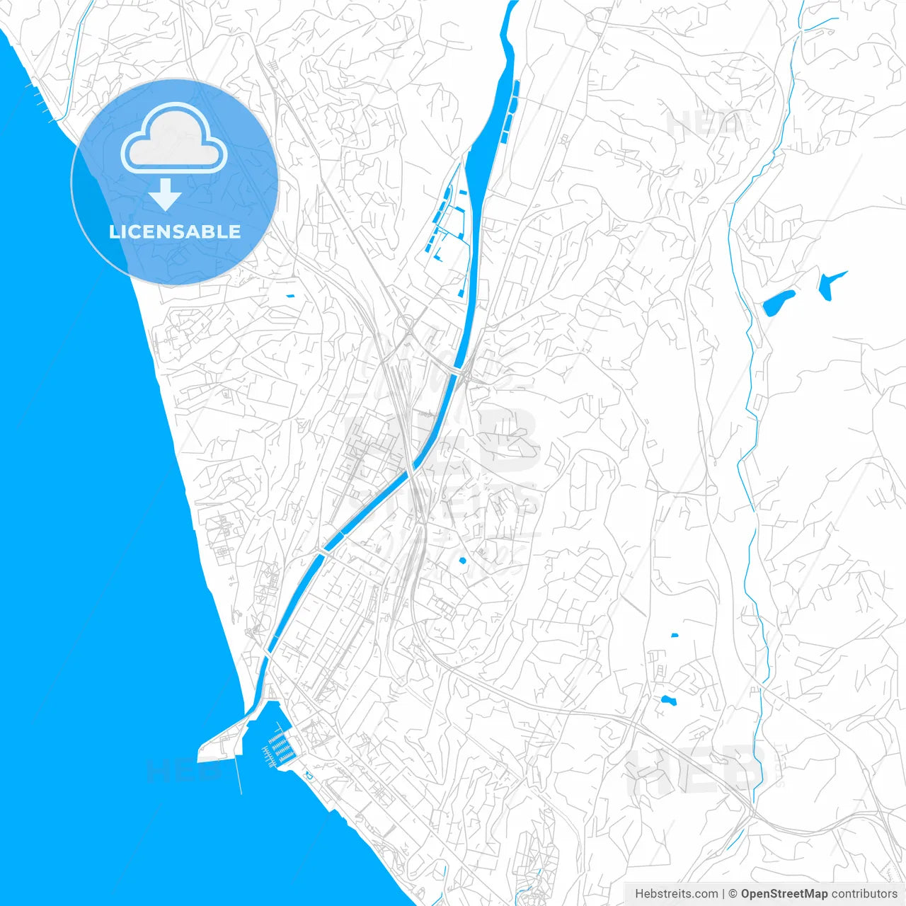 Sochi, Russia bright two-toned vector map