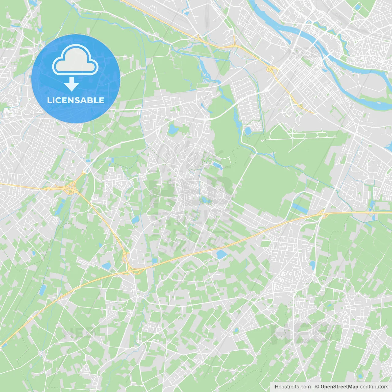 Stuhr, Germany printable street map