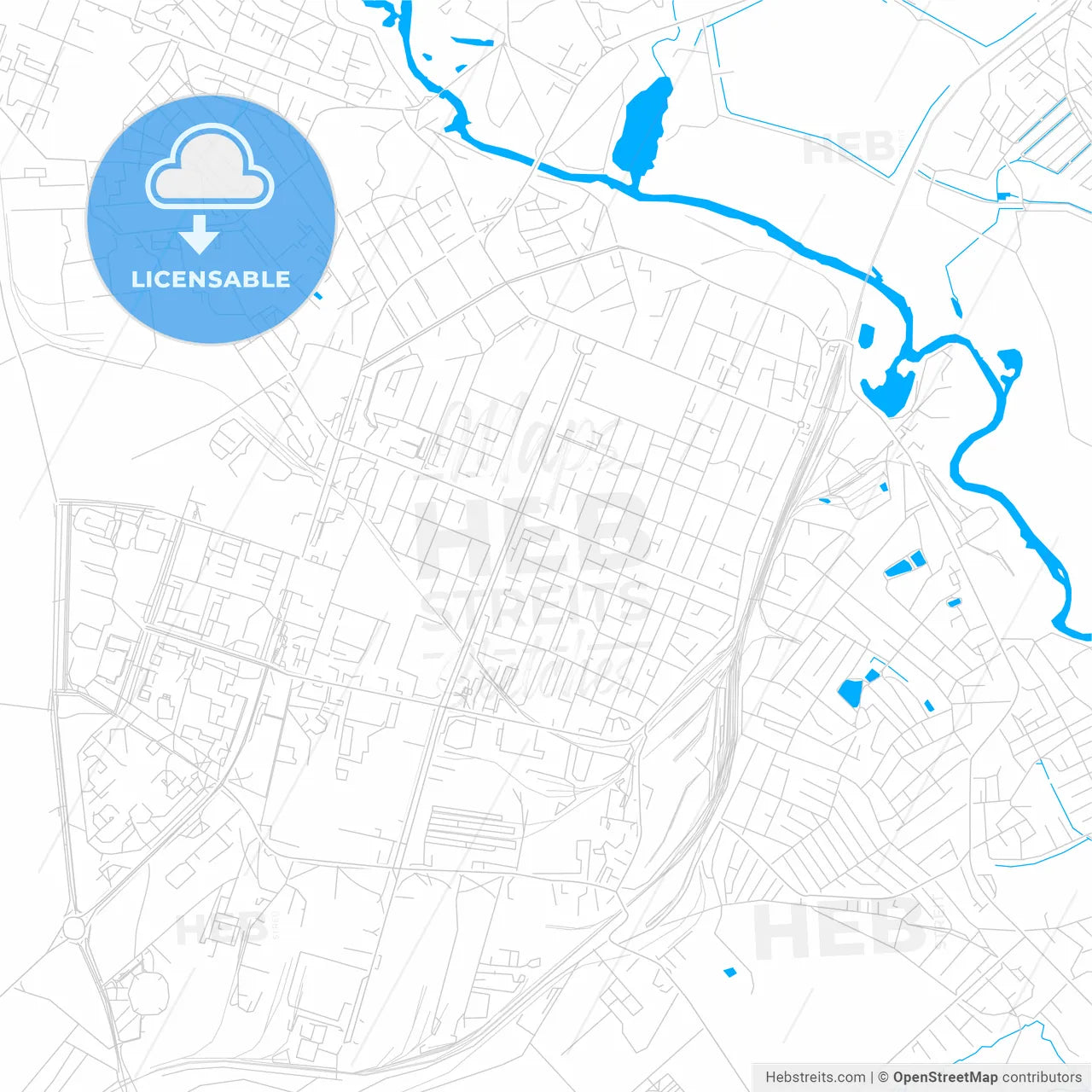 Barysaw, Belarus bright two-toned vector map