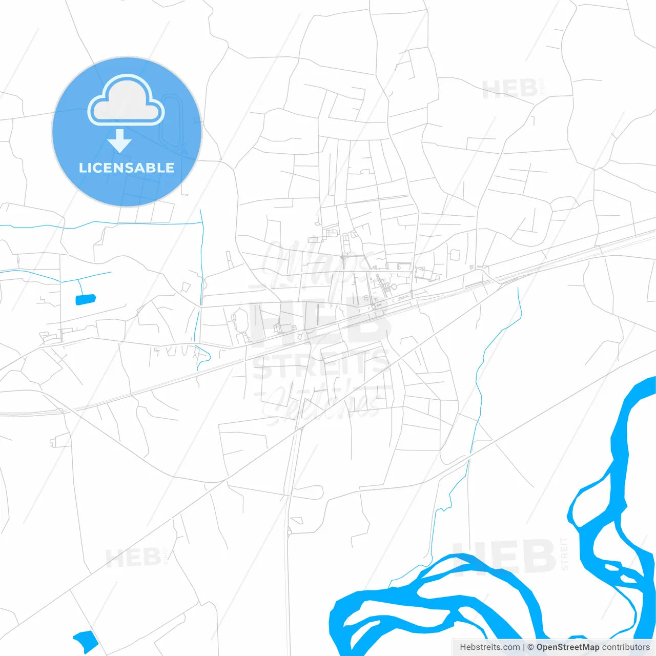 Samtredia, Georgia bright two-toned vector map