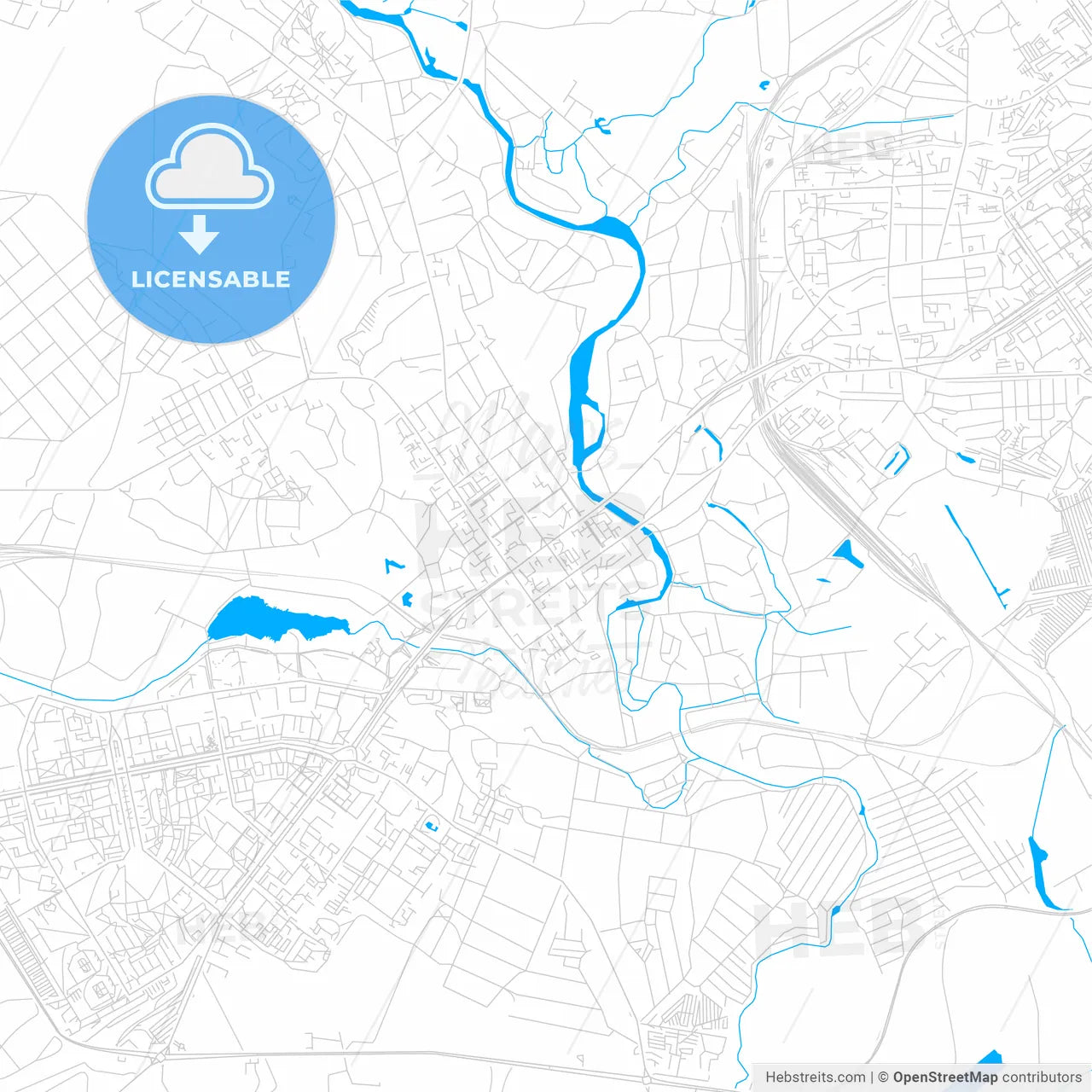 Stary Oskol, Russia bright two-toned vector map