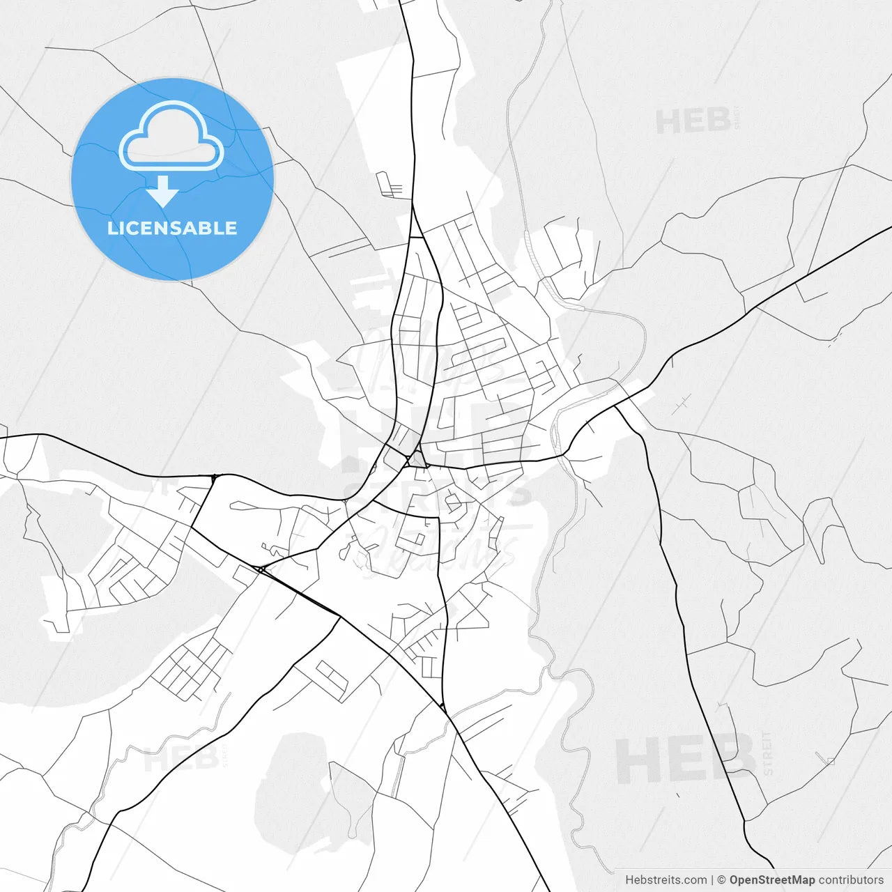 Vector PDF map of Bugojno, Bosnia and Herzegovina