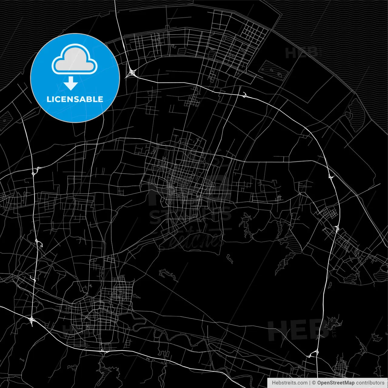 Area map of Cixi, China, Province Zhejiang