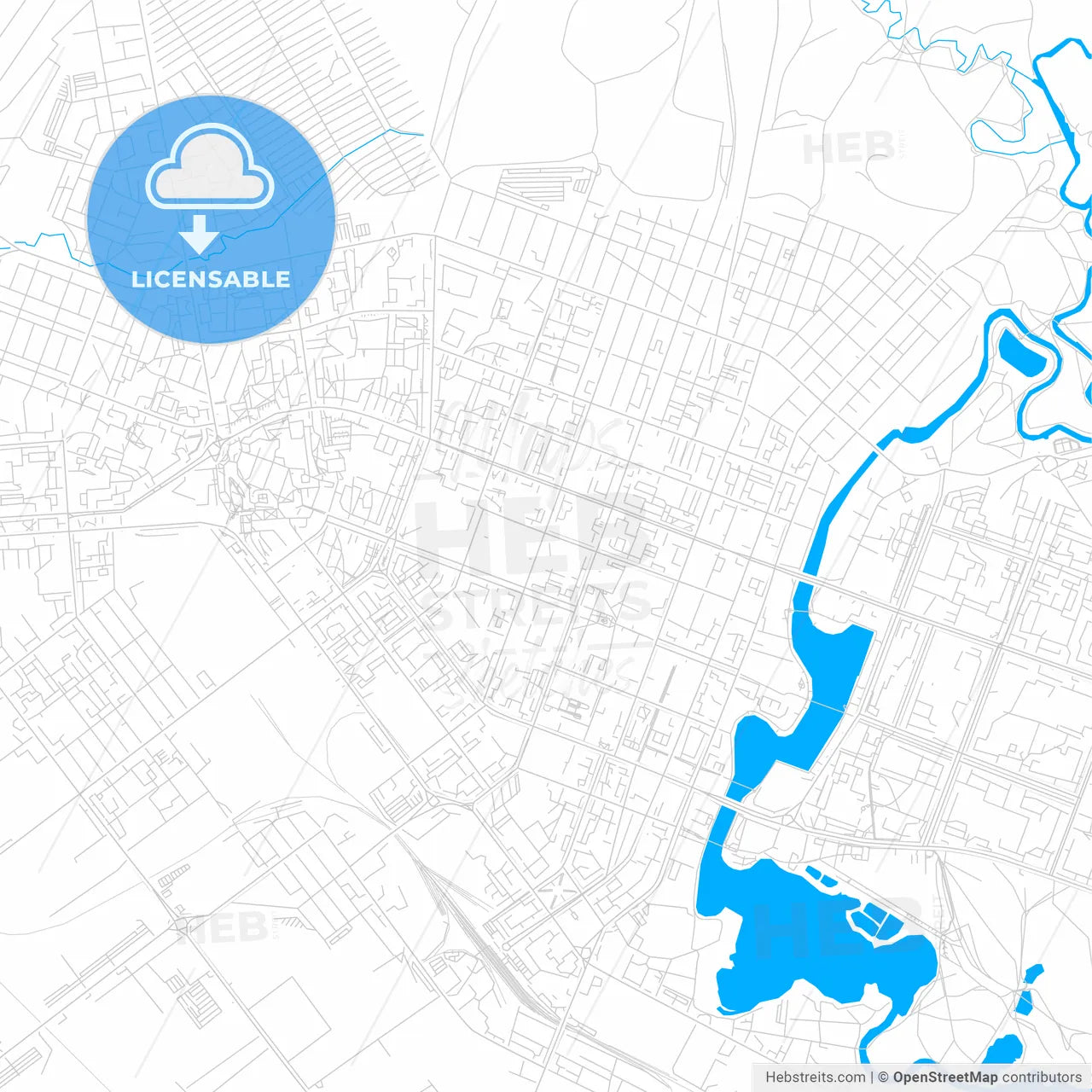 Yoshkar-Ola, Russia bright two-toned vector map
