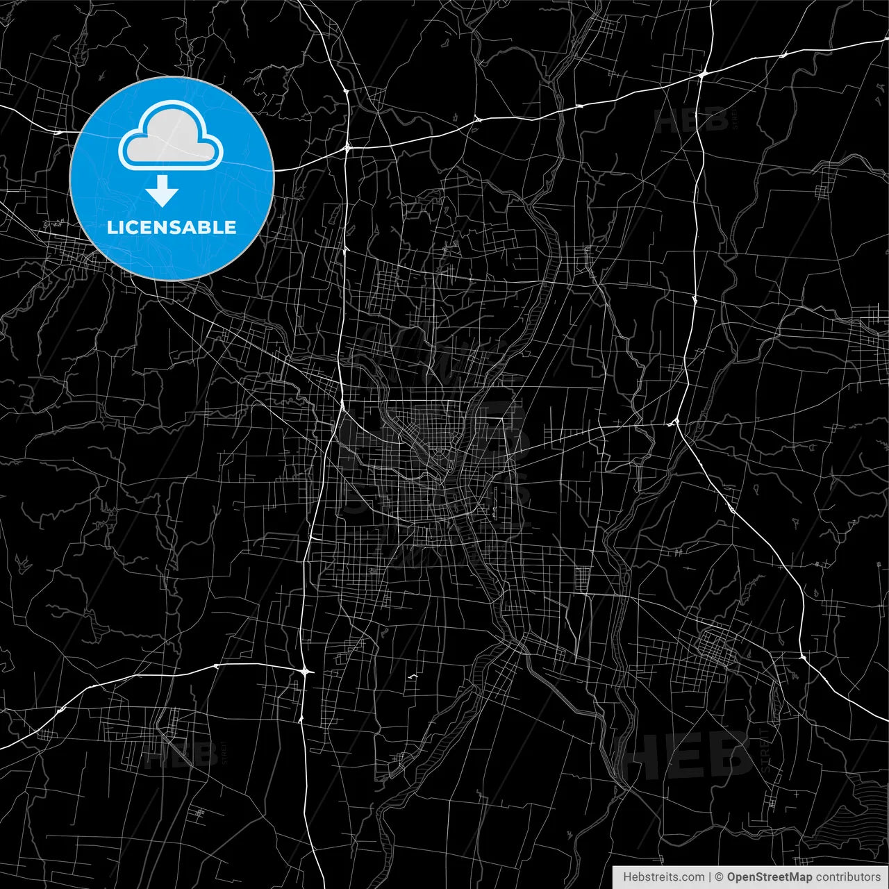 Area map of Linyi, China, Province Shandong