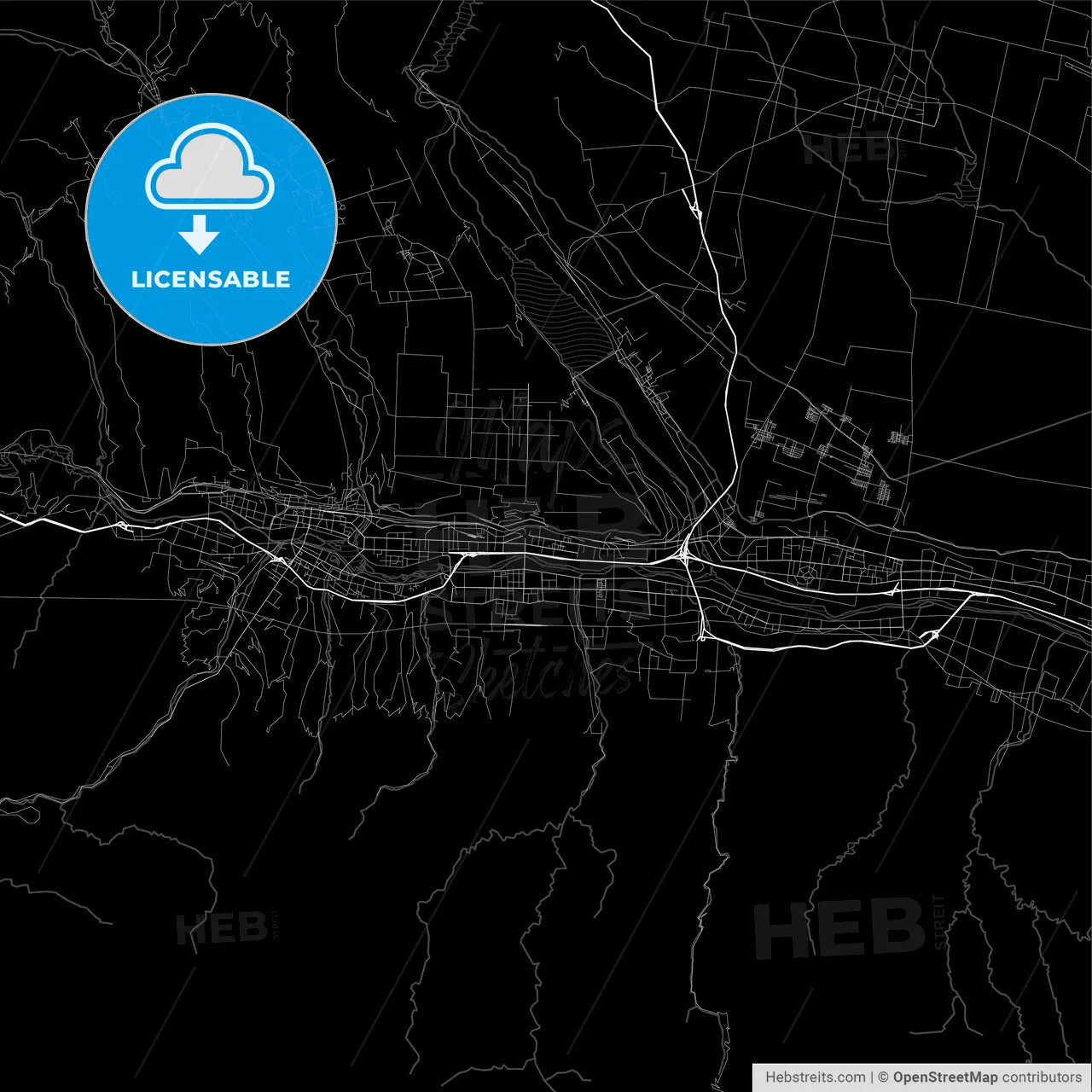 Area map of Baoji, China, Province Shaanxi