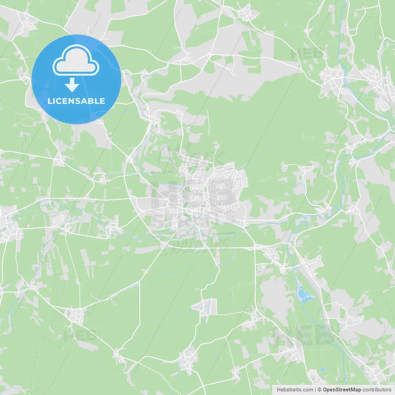 Einbeck, Germany printable street map