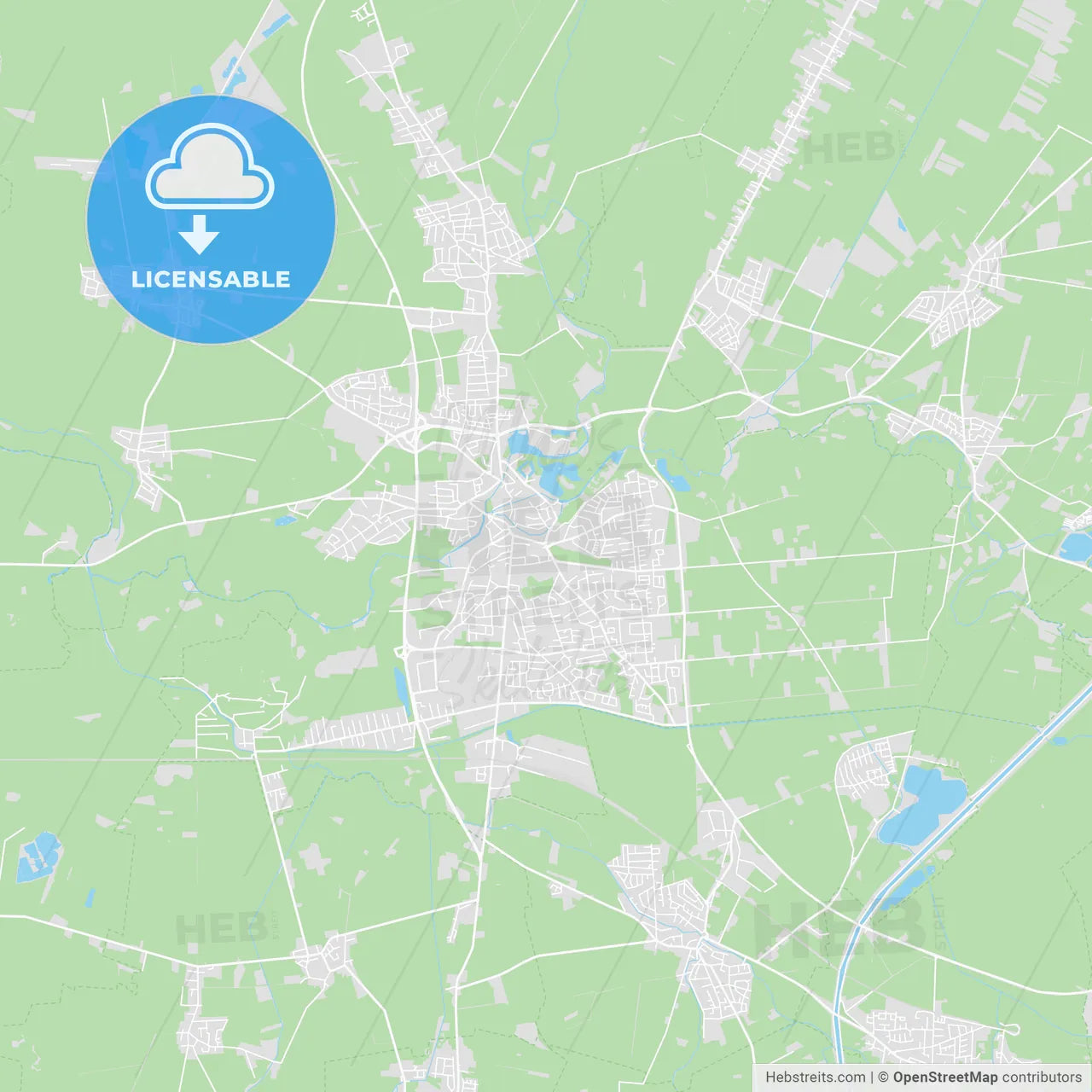 Gifhorn, Germany printable street map