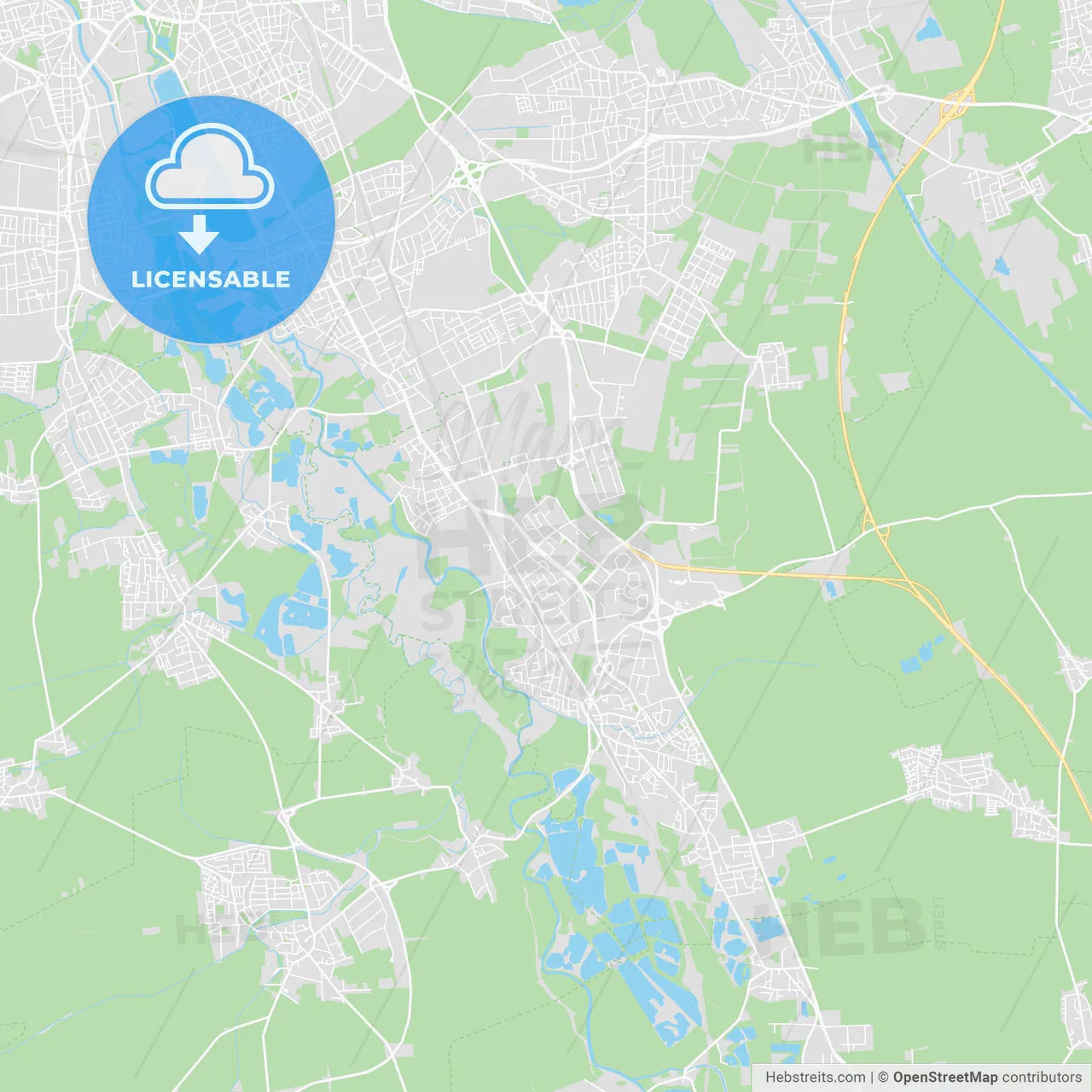 Laatzen, Germany printable street map