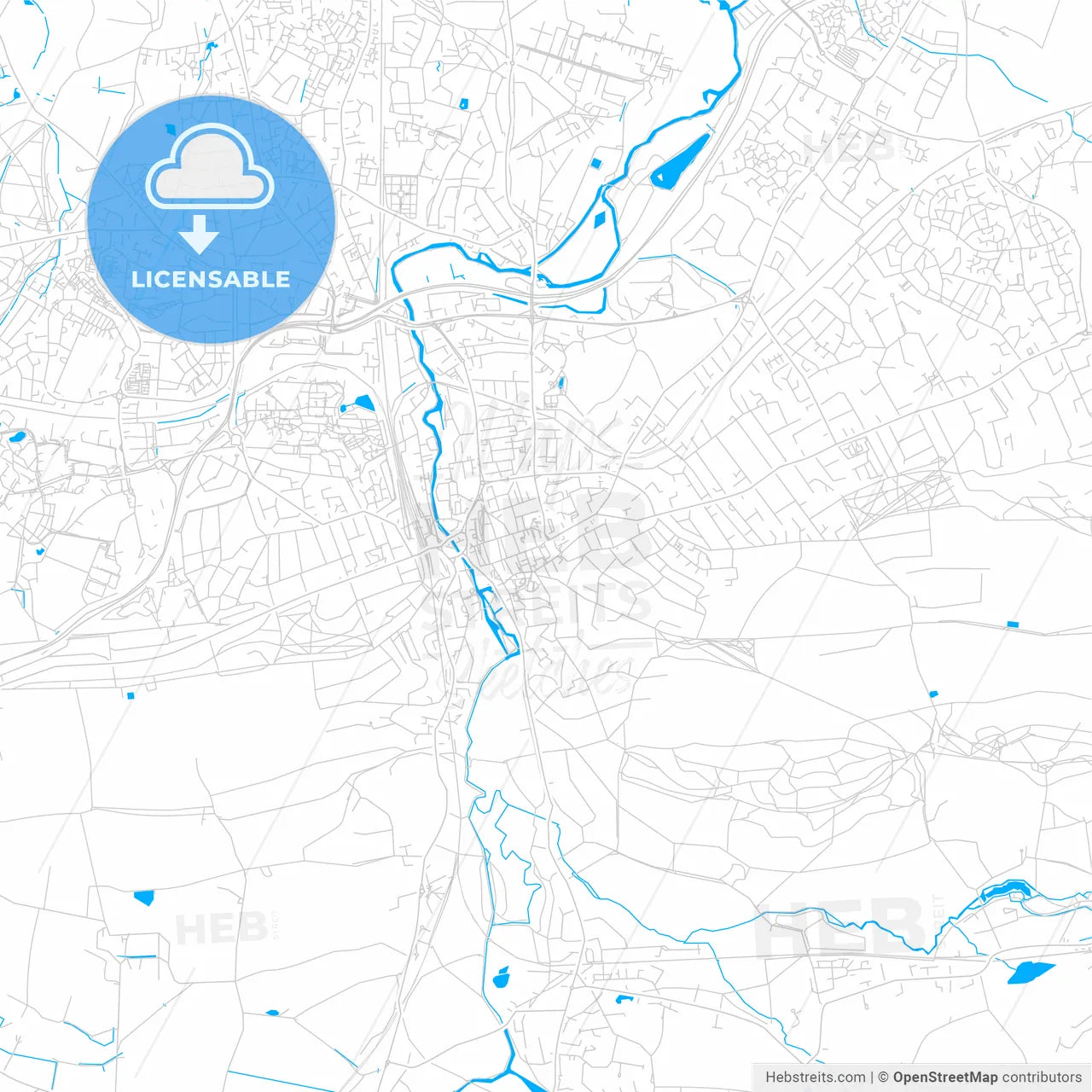 Guildford, England bright two-toned vector map