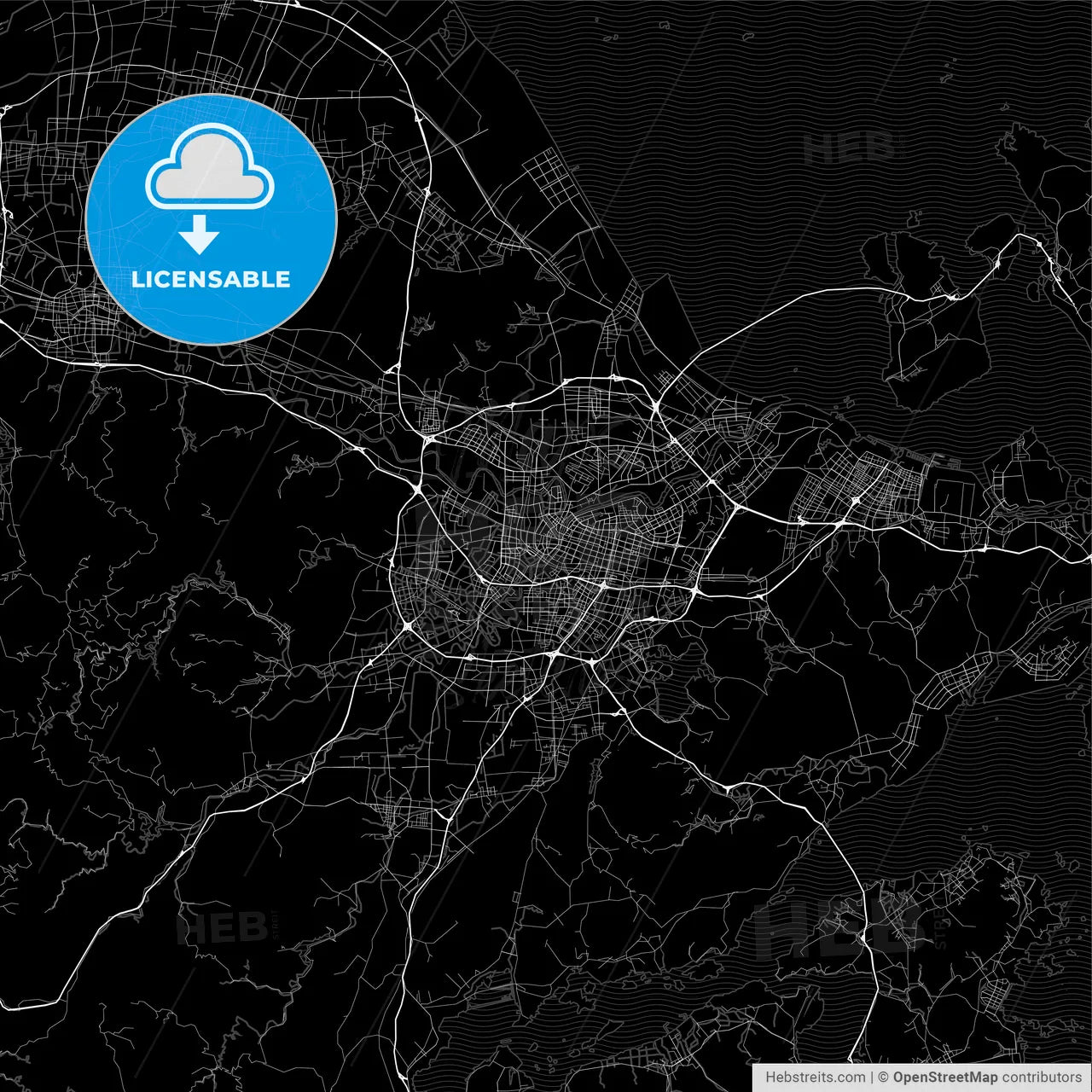 Area map of Ningbo, China, Province Zhejiang