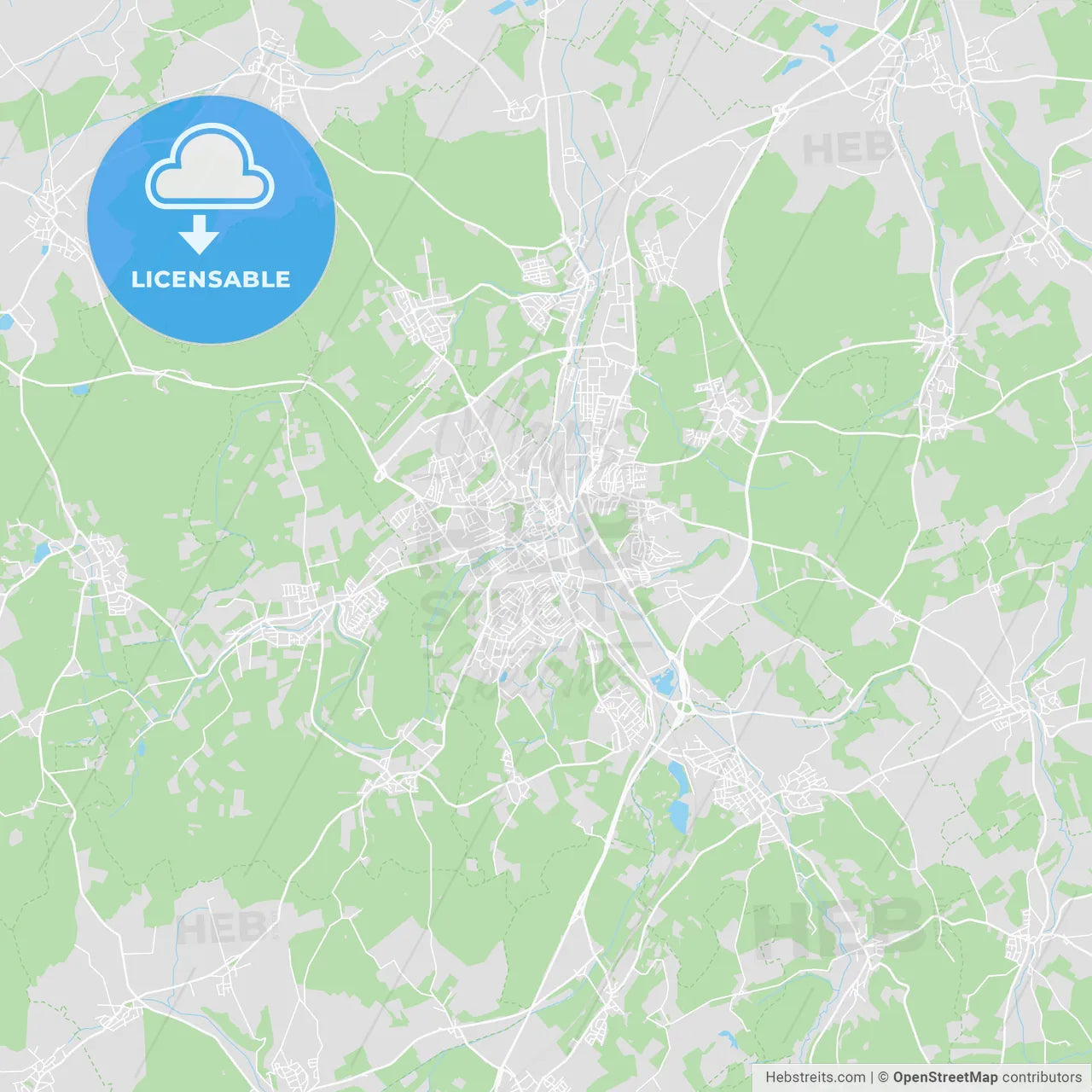Biberach an der Riß, Germany printable street map