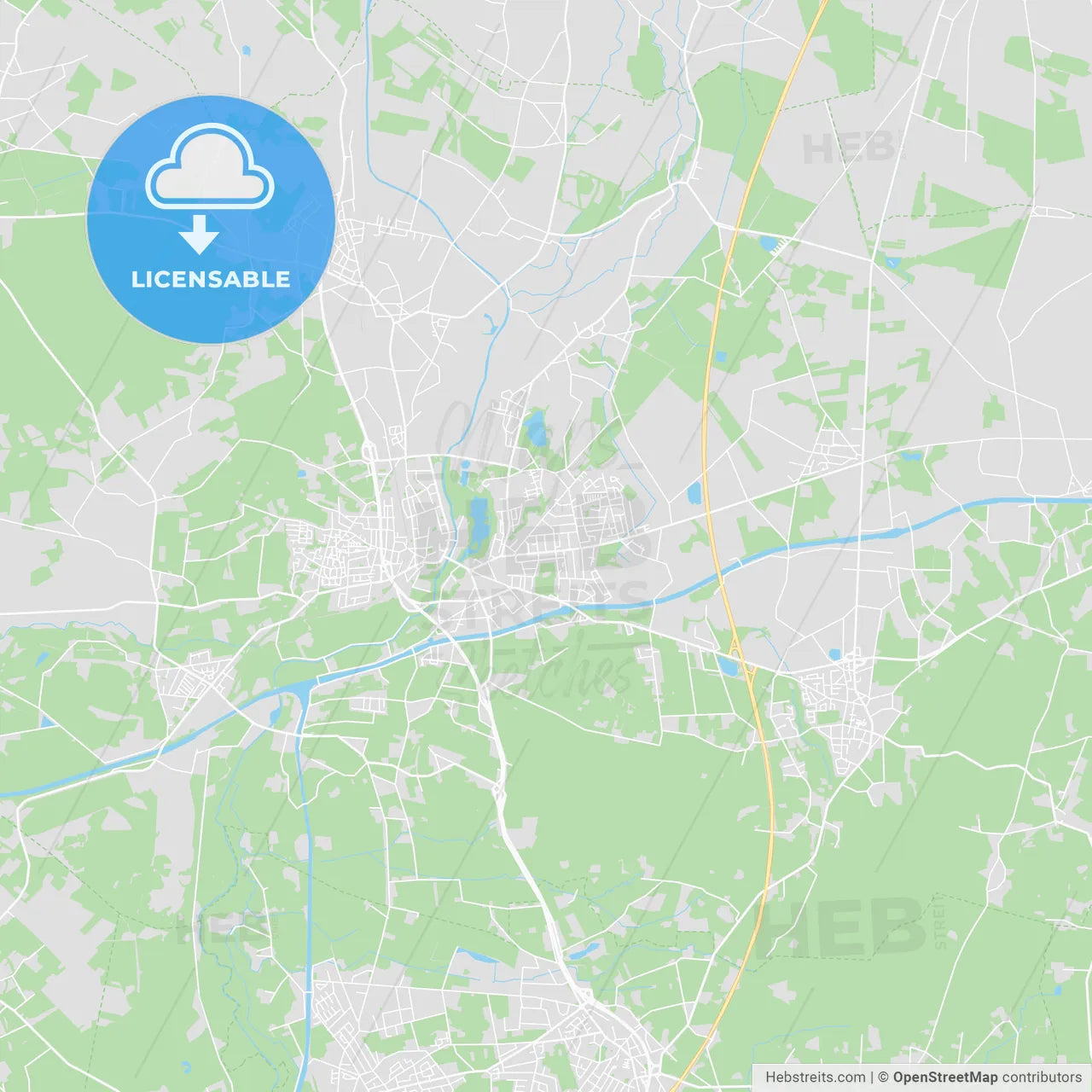 Bramsche, Germany printable street map