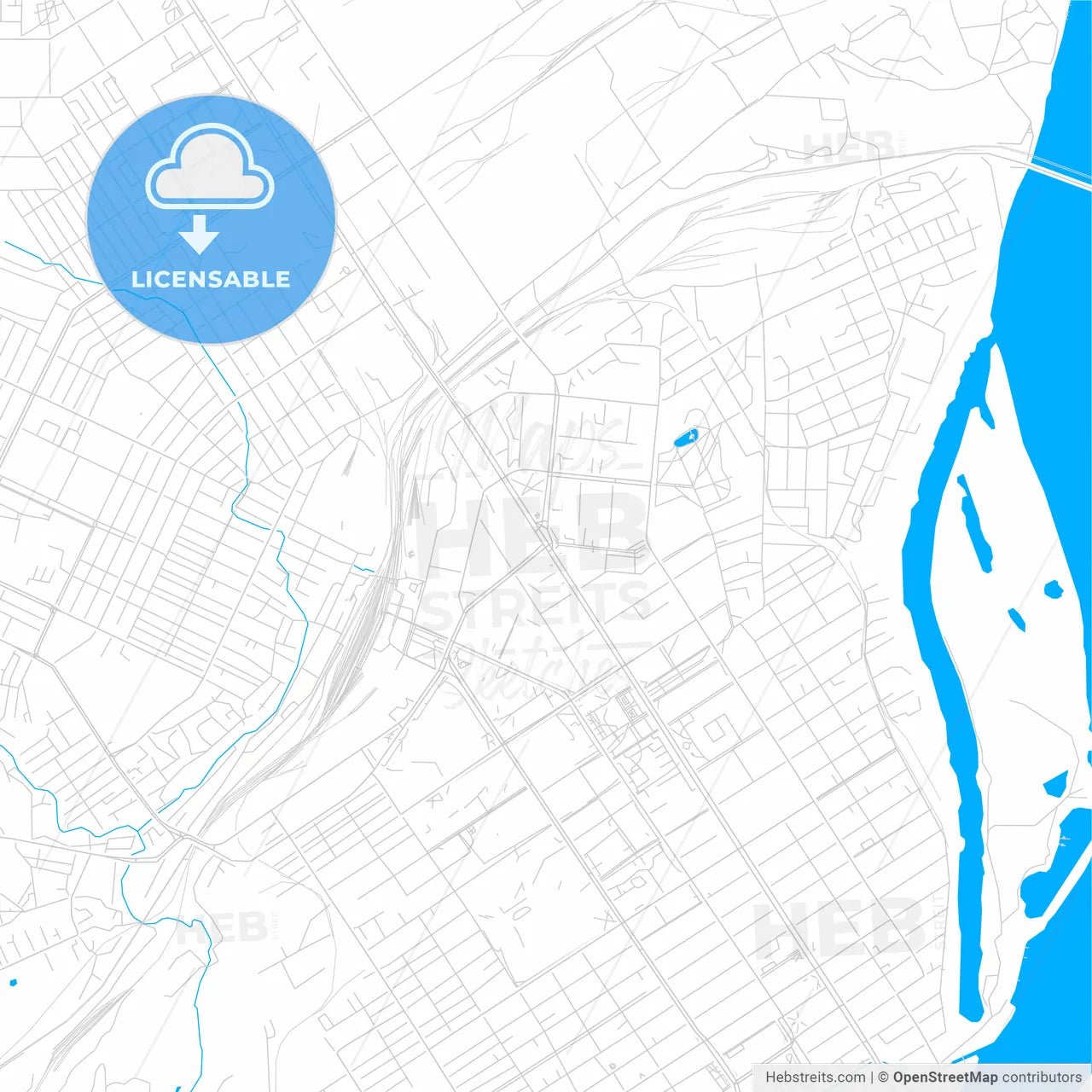Barnaul, Russia bright two-toned vector map