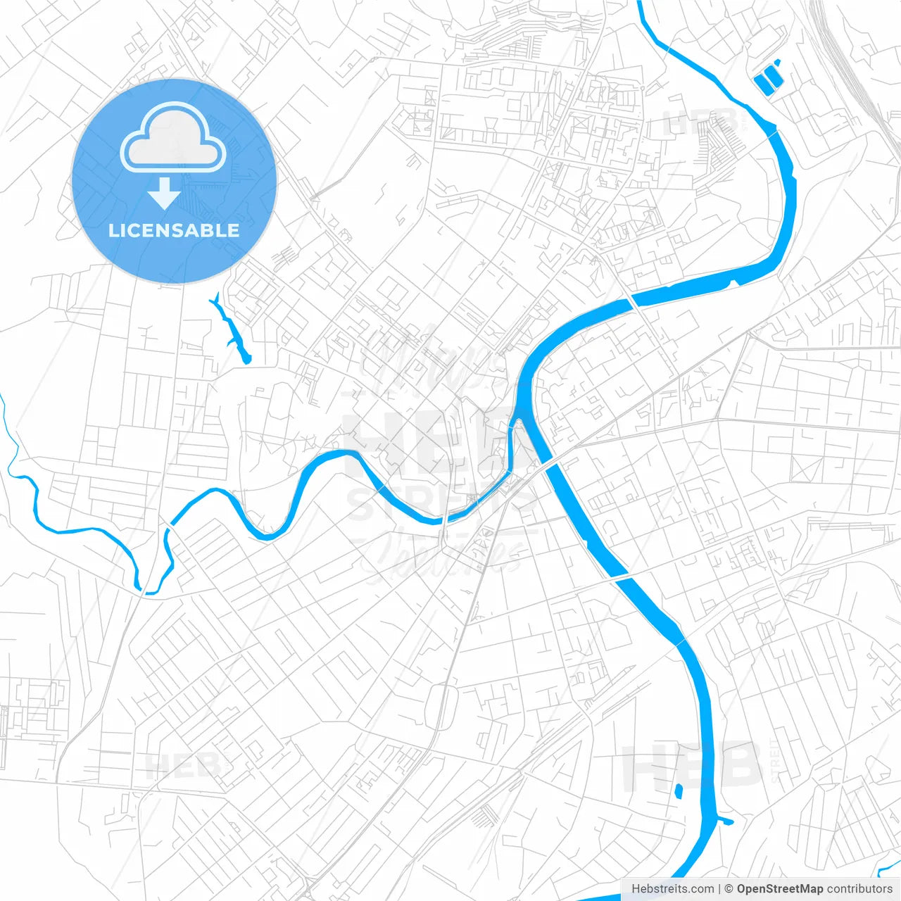 Oryol, Russia bright two-toned vector map