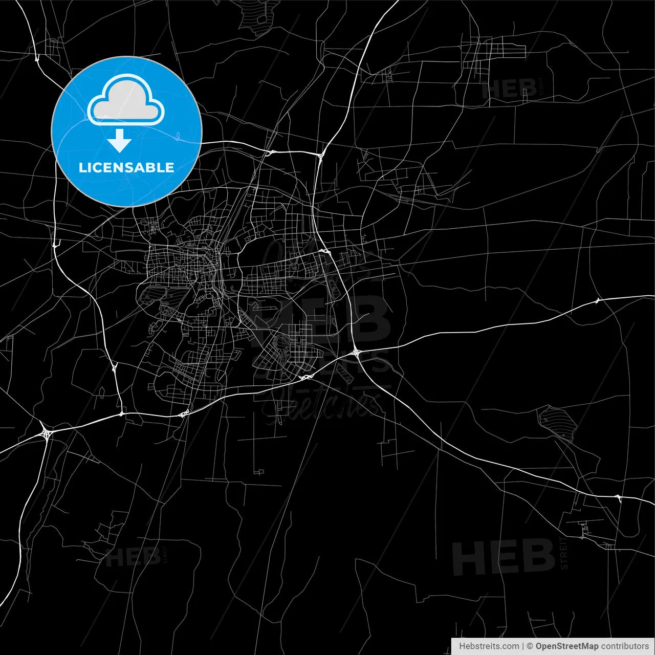 Area map of Xuzhou, China, Province Jiangsu