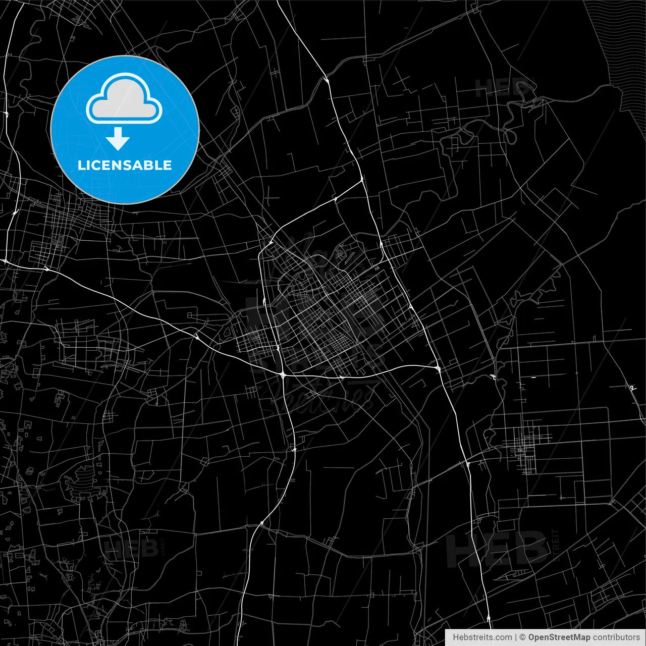 Area map of Yancheng, China, Province Jiangsu