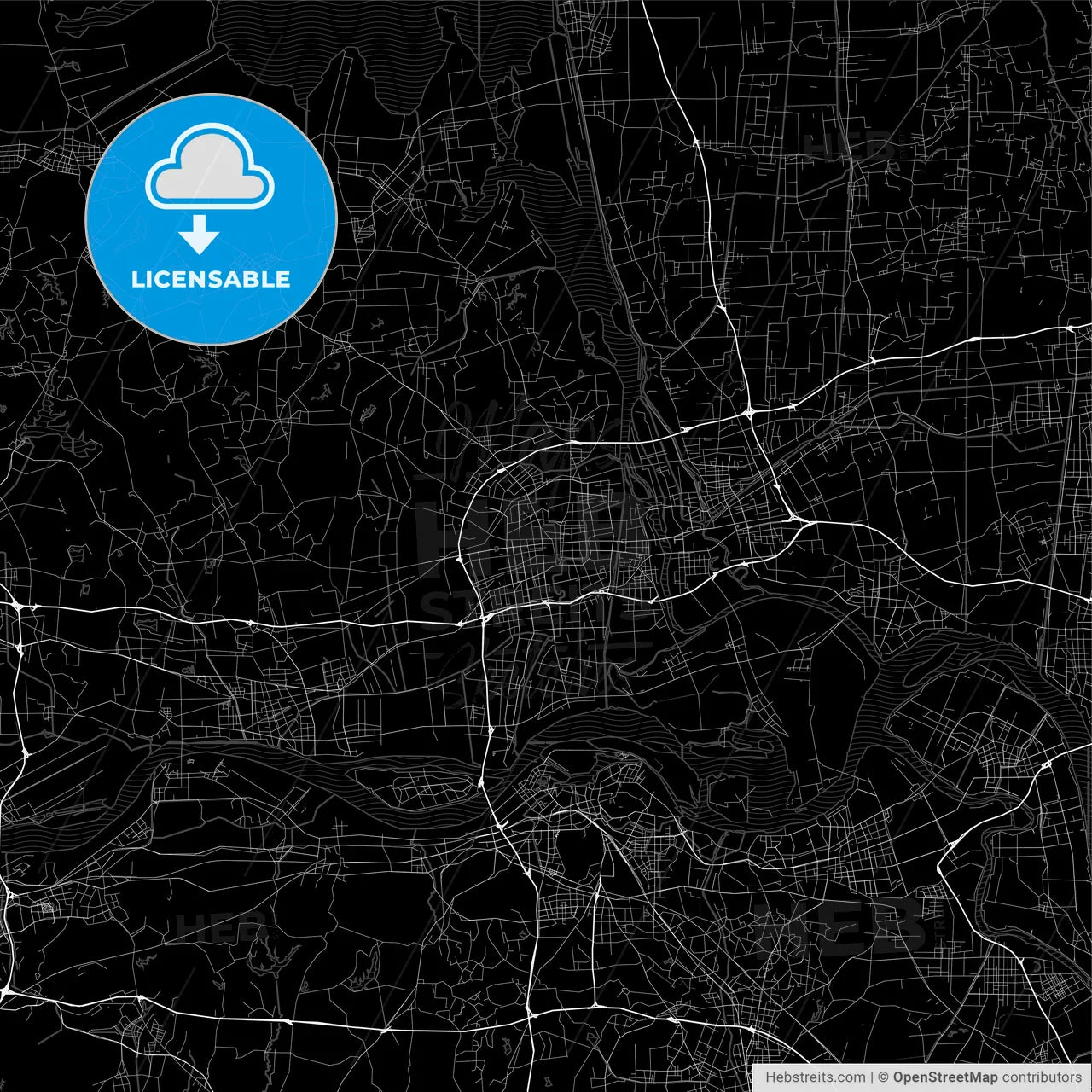 Area map of Yangzhou, China, Province Jiangsu