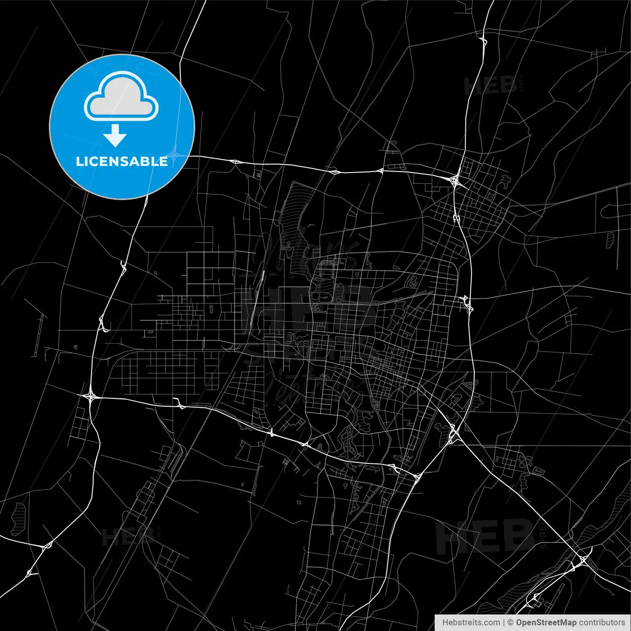 Area map of Yinchuan, China, Province Ningxia