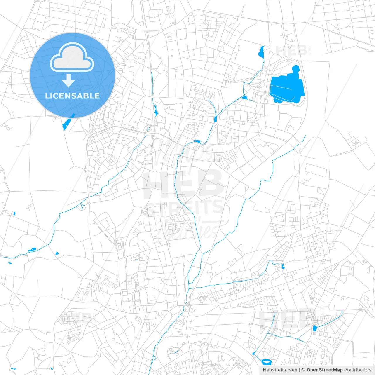 Norderstedt, Germany bright two-toned vector map