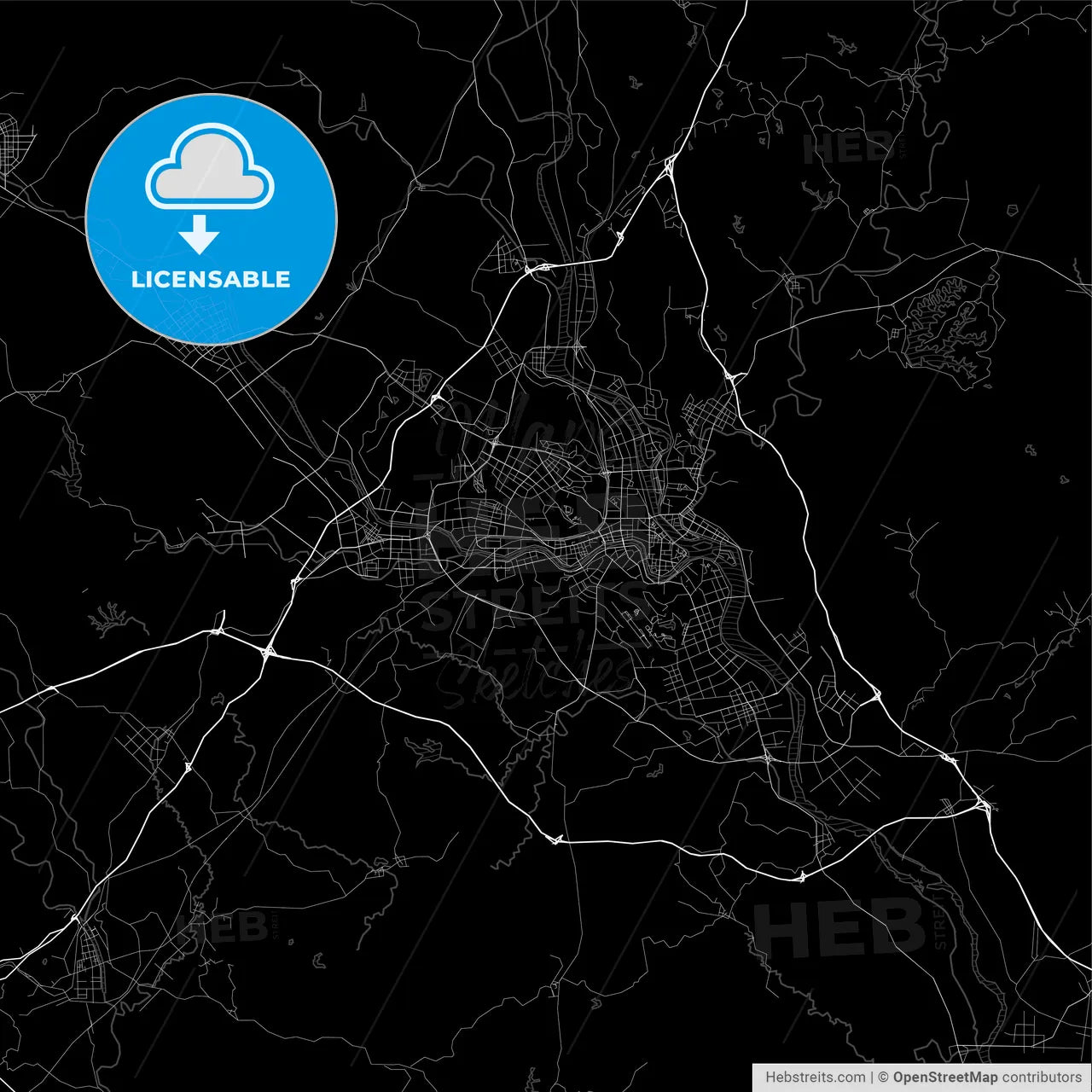Area map of Mianyang, China, Province Sichuan