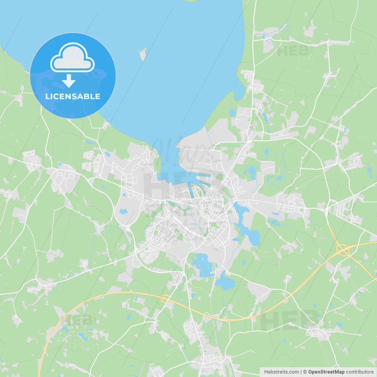 Wismar, Germany printable street map