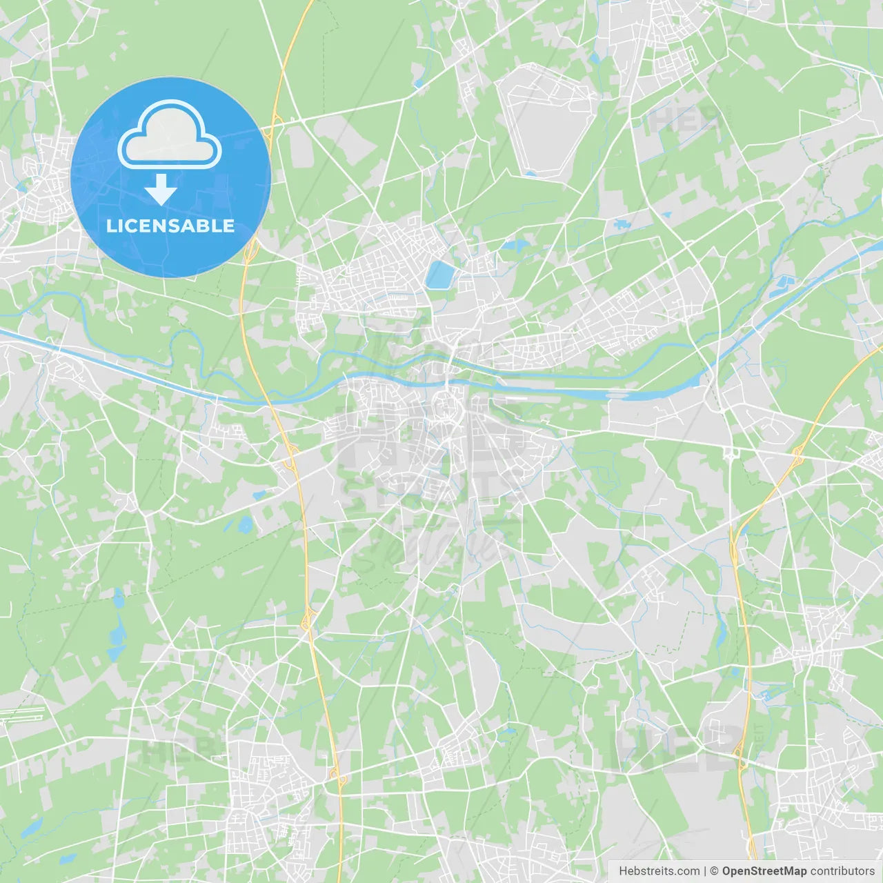 Dorsten, Germany printable street map