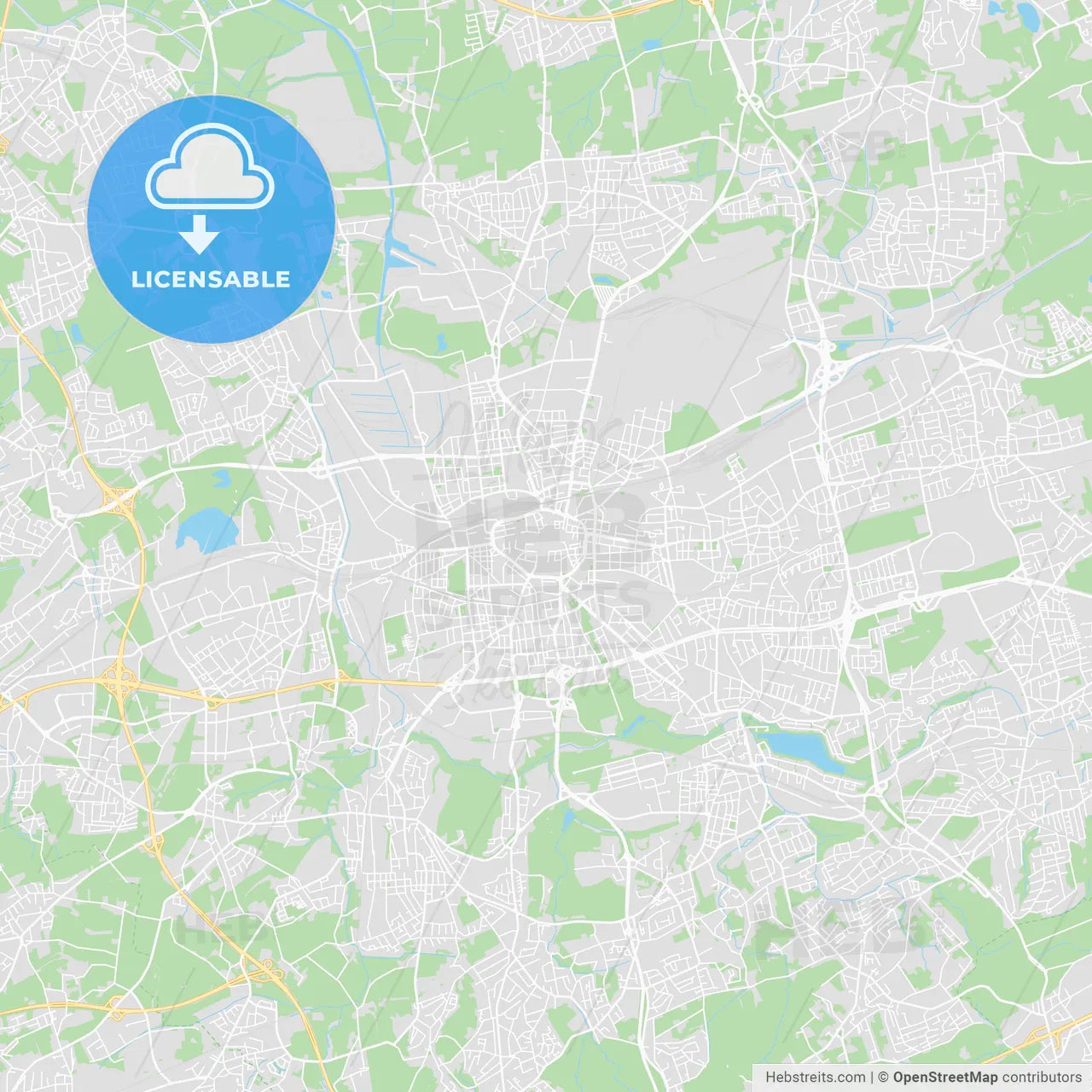 Dortmund, Germany printable street map