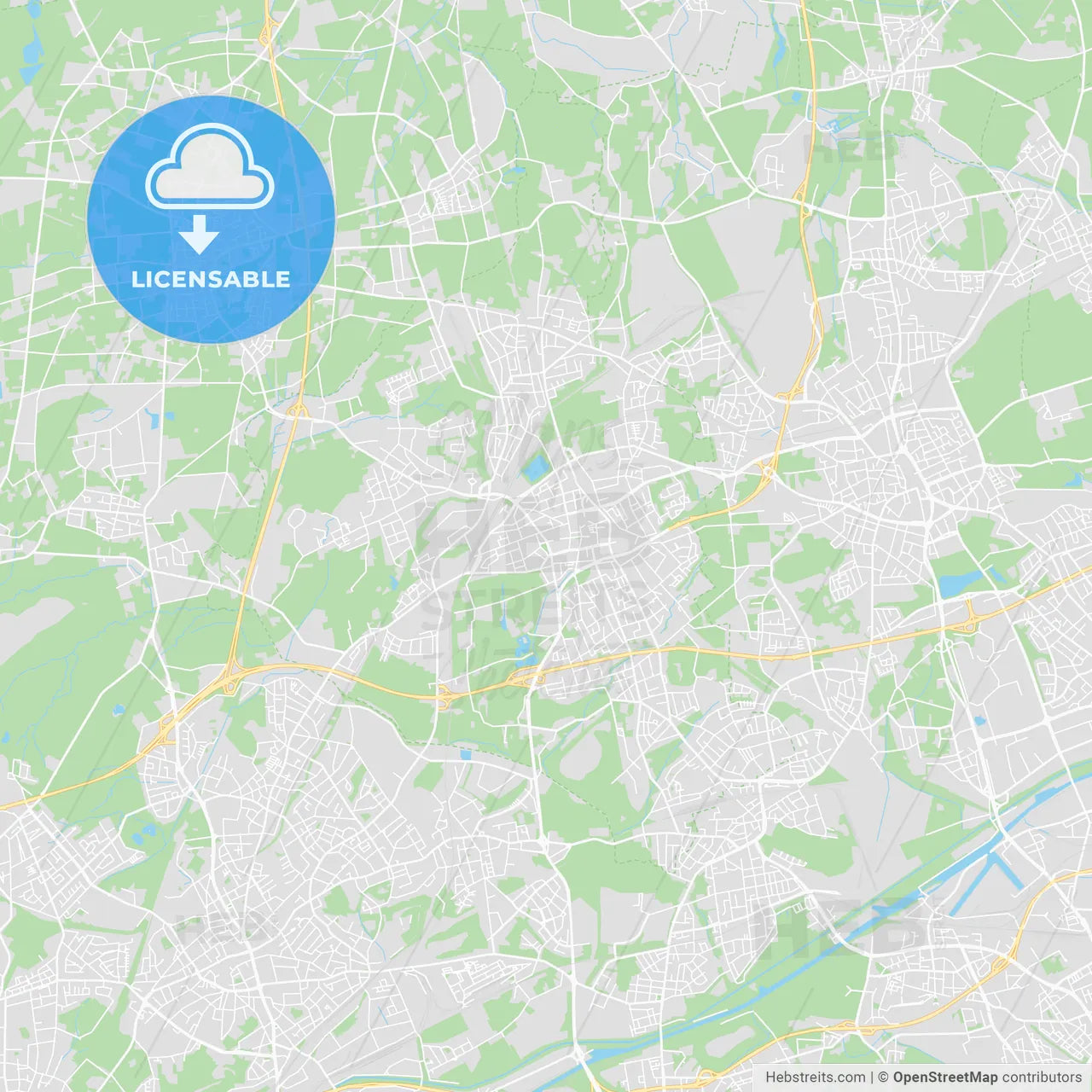 Gladbeck, Germany printable street map