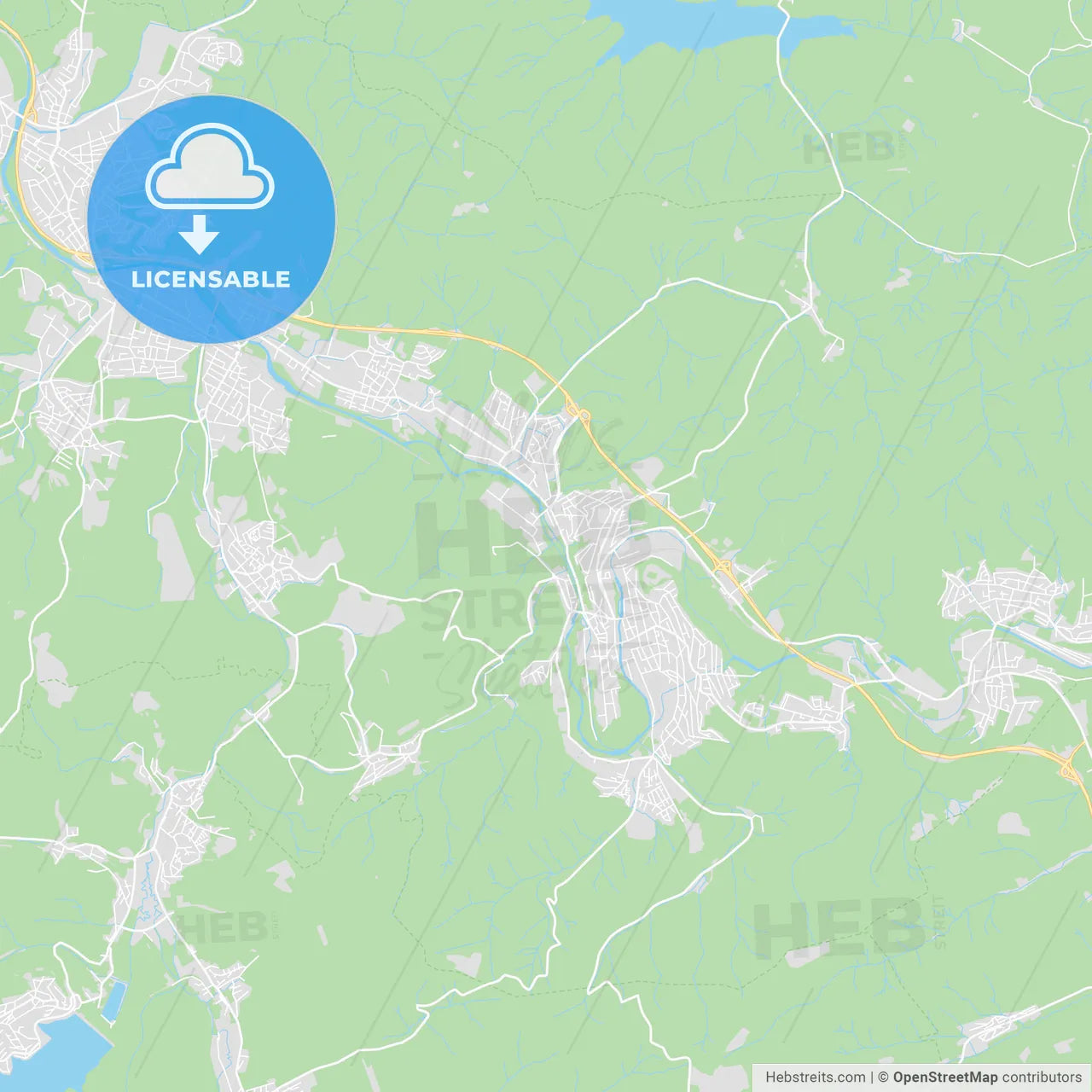 Arnsberg, Germany printable street map