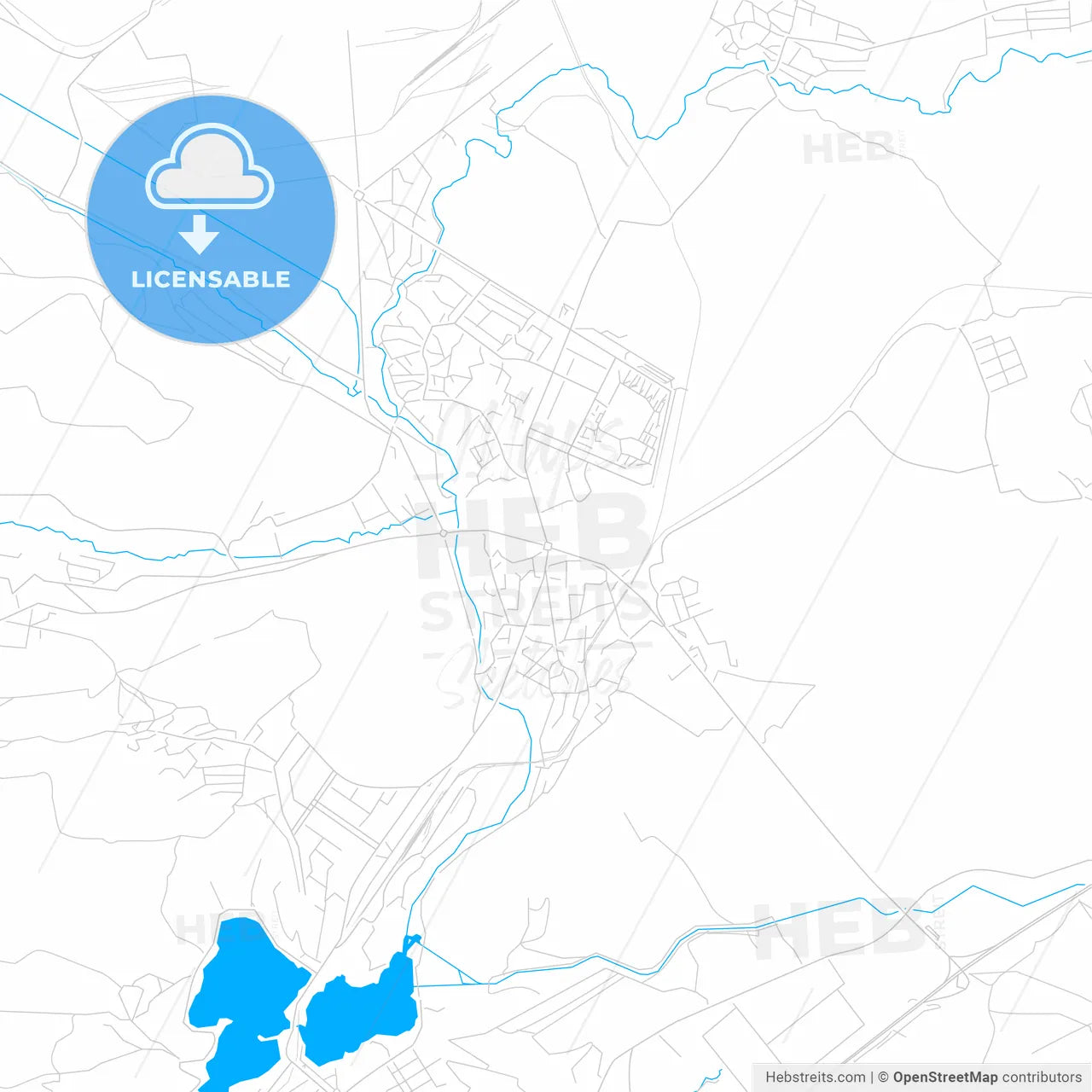 Hrazdan, Armenia bright two-toned vector map